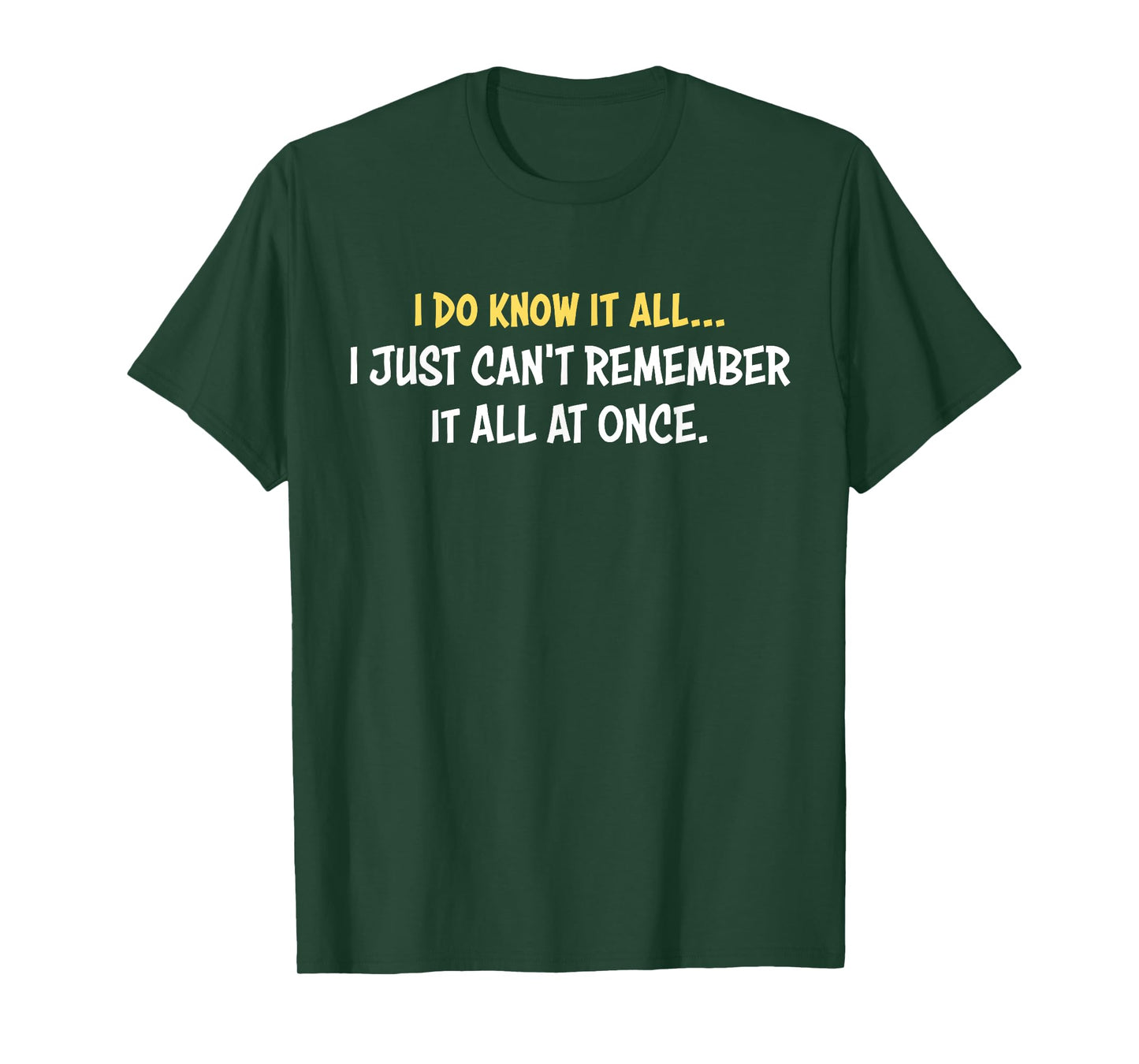 I Do Know It All I Just Can't Remember It All At Once Quote T-Shirt