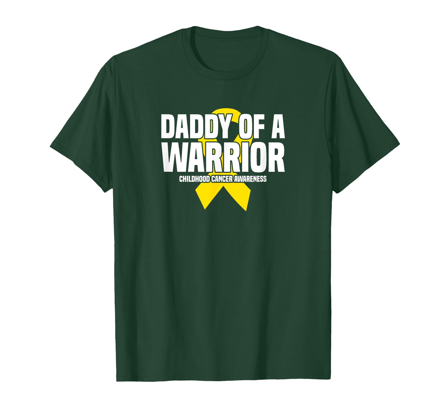 Daddy of a Warrior Yellow Ribbon Childhood Cancer Awareness T-Shirt