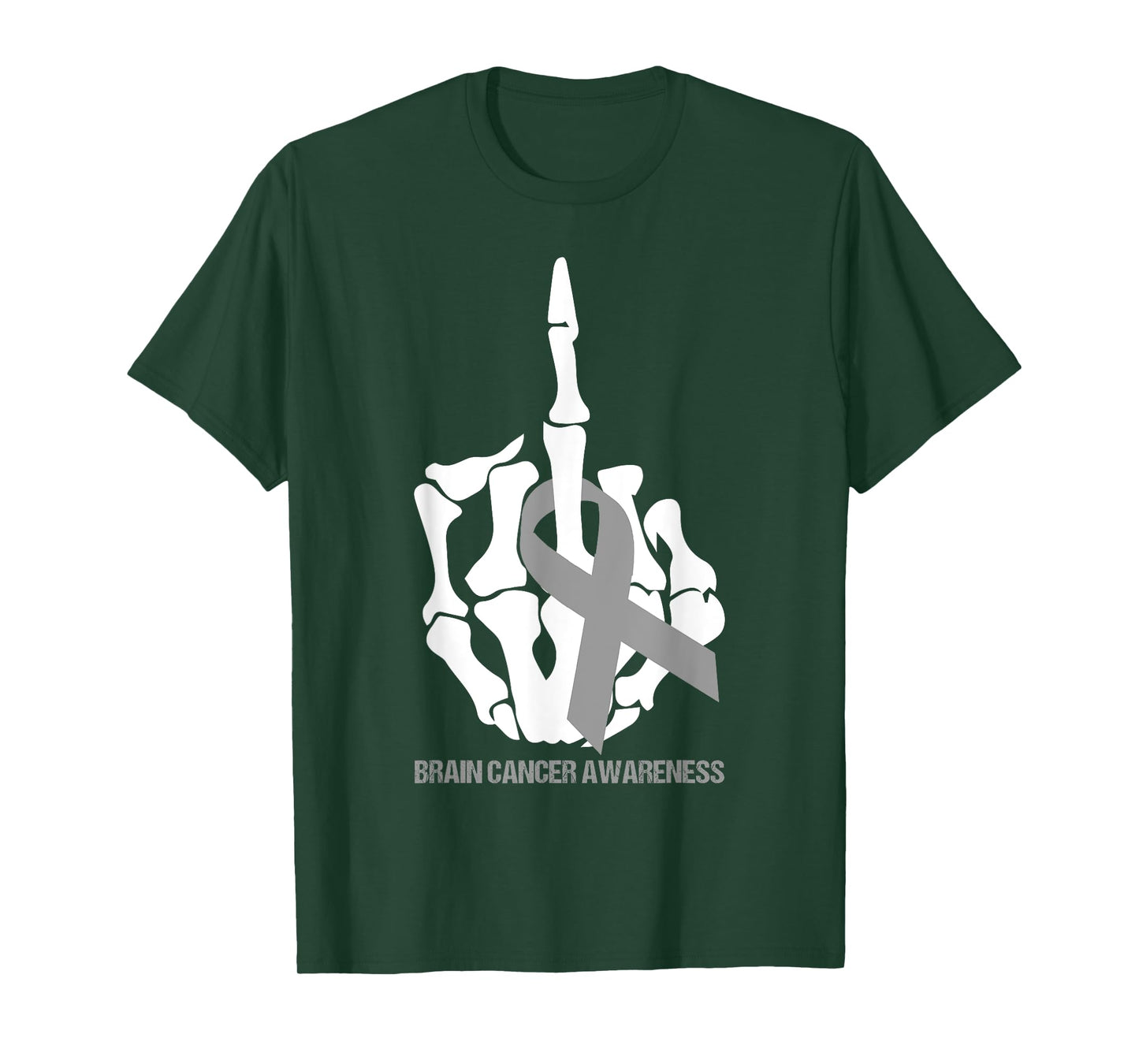 Fuck Brain Cancer Gray Ribbon Brain Cancer Awareness Month T-Shirt
