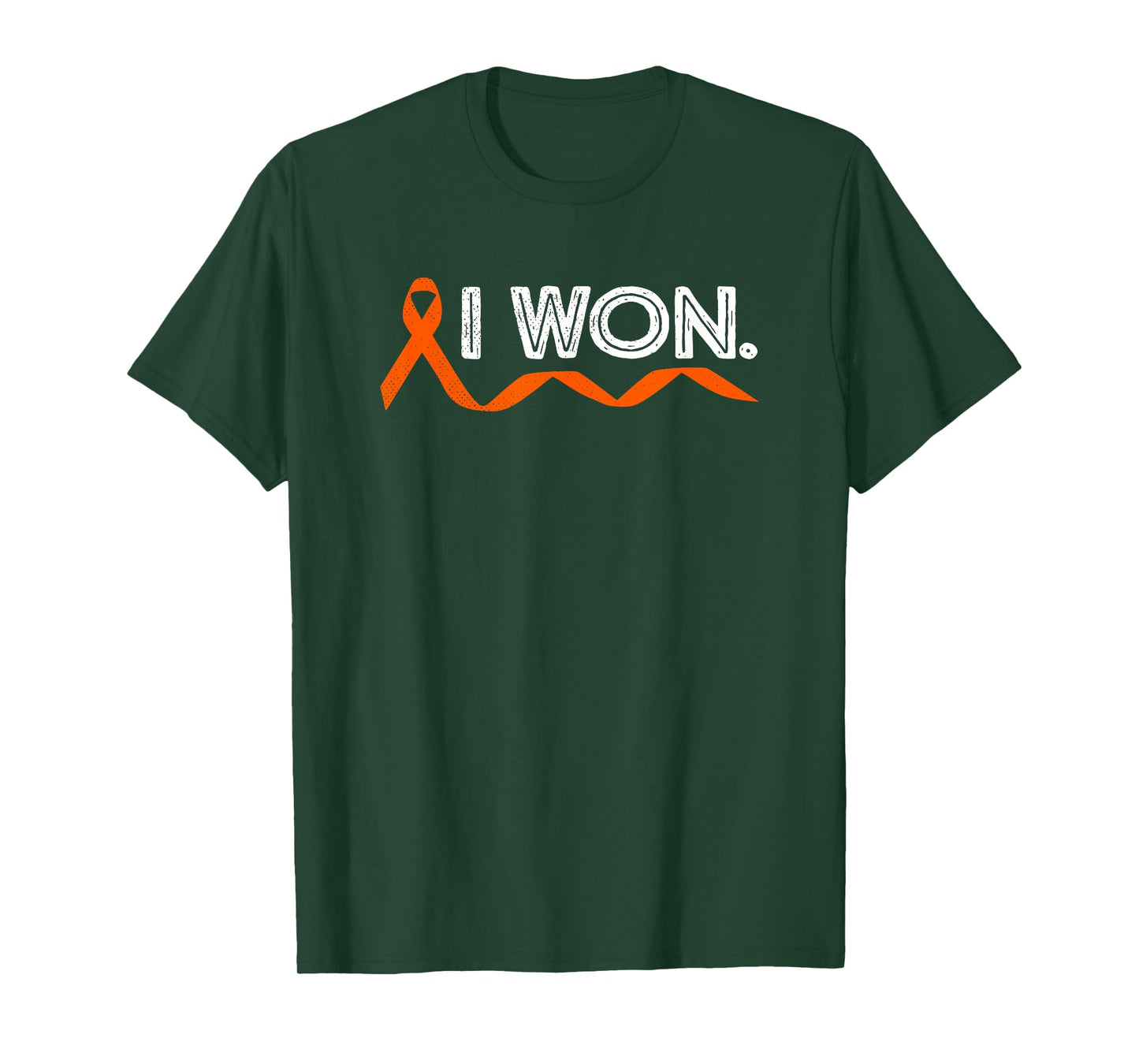 SHIRTSIDE Leukemia Cancer I Won Orange Ribbon Awareness Warriors T-Shirt