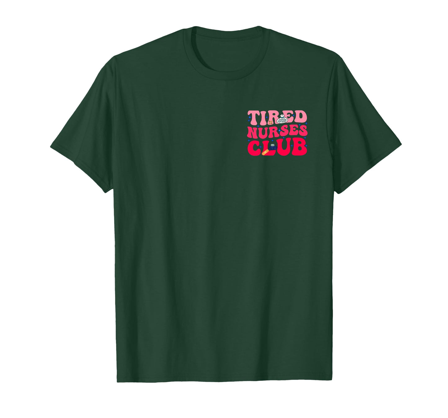 Tired Nurses Club Funny Groovy CRNA RN Future Nursing School T-Shirt