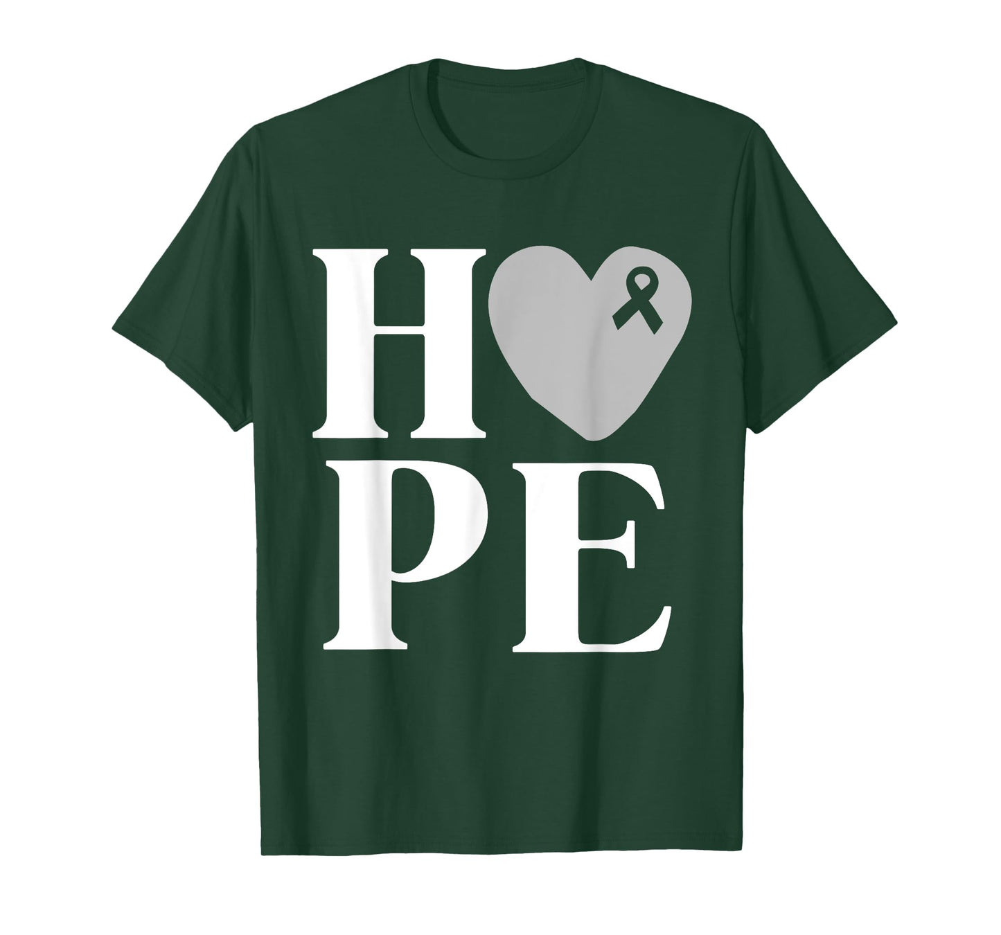 Brain Cancer Awareness Shirt Hope Grey Ribbon Awareness T-Shirt