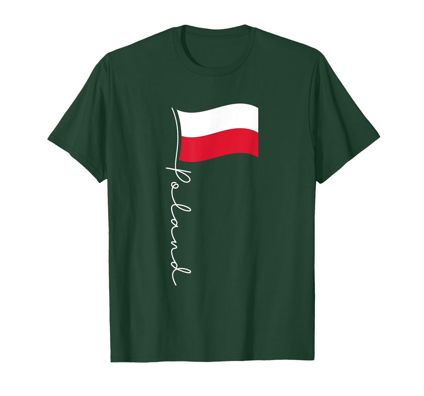 Poland Signature Flag Pole - Elegant Patriotic Polish Flag T-Shirt