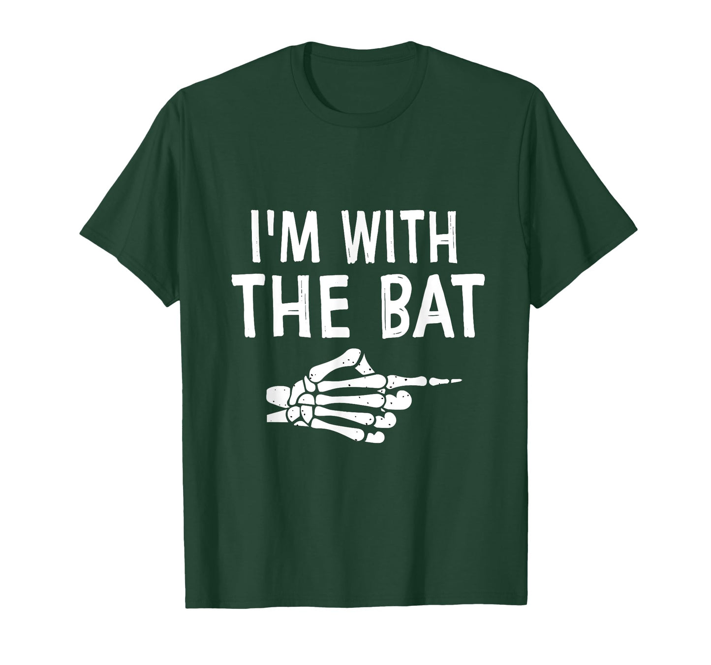 I'm With The Bat Funny Matching Couple Halloween Costume T-Shirt