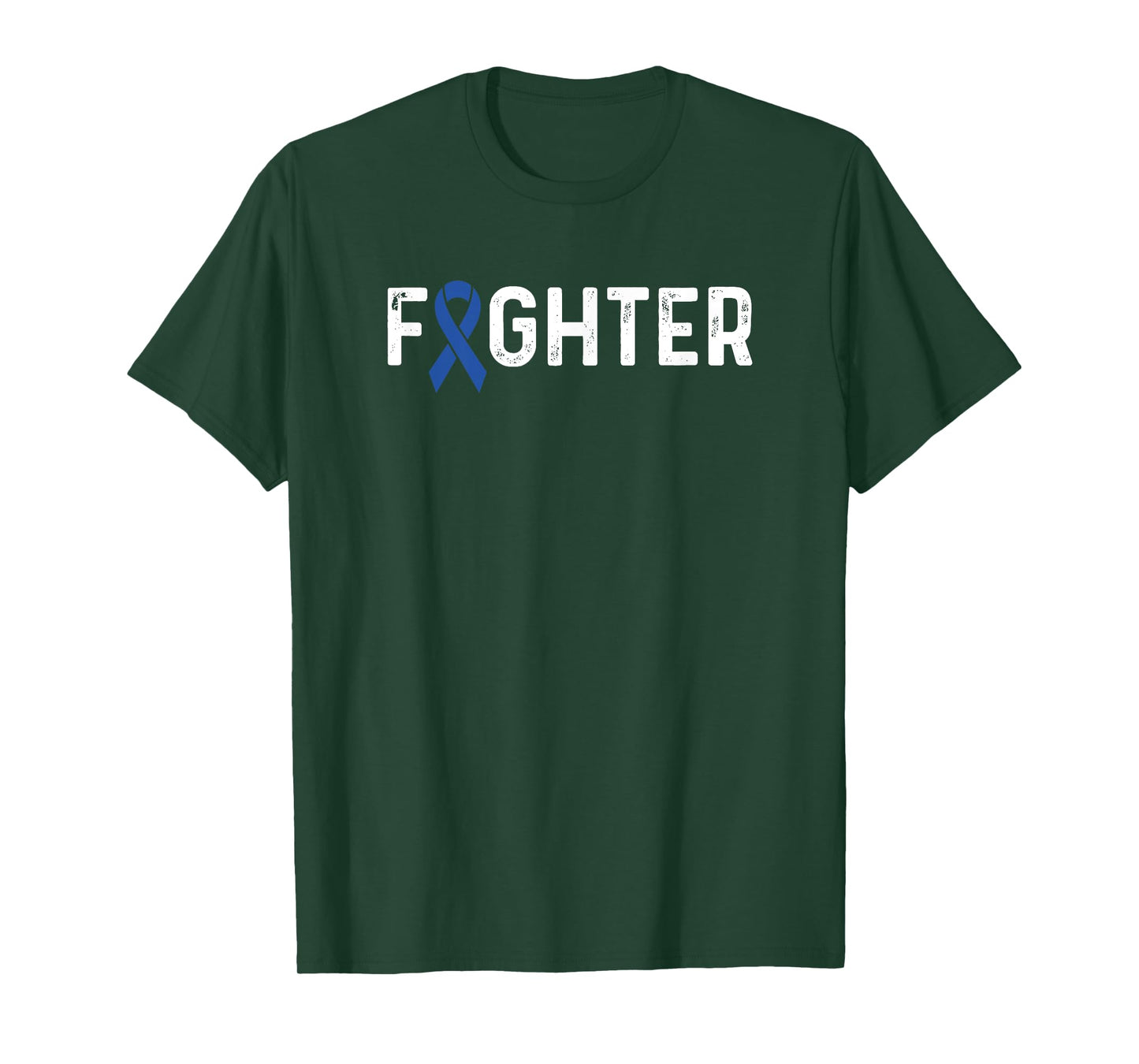 Colon Cancer Awareness Blue Ribbon Fighter T-Shirt