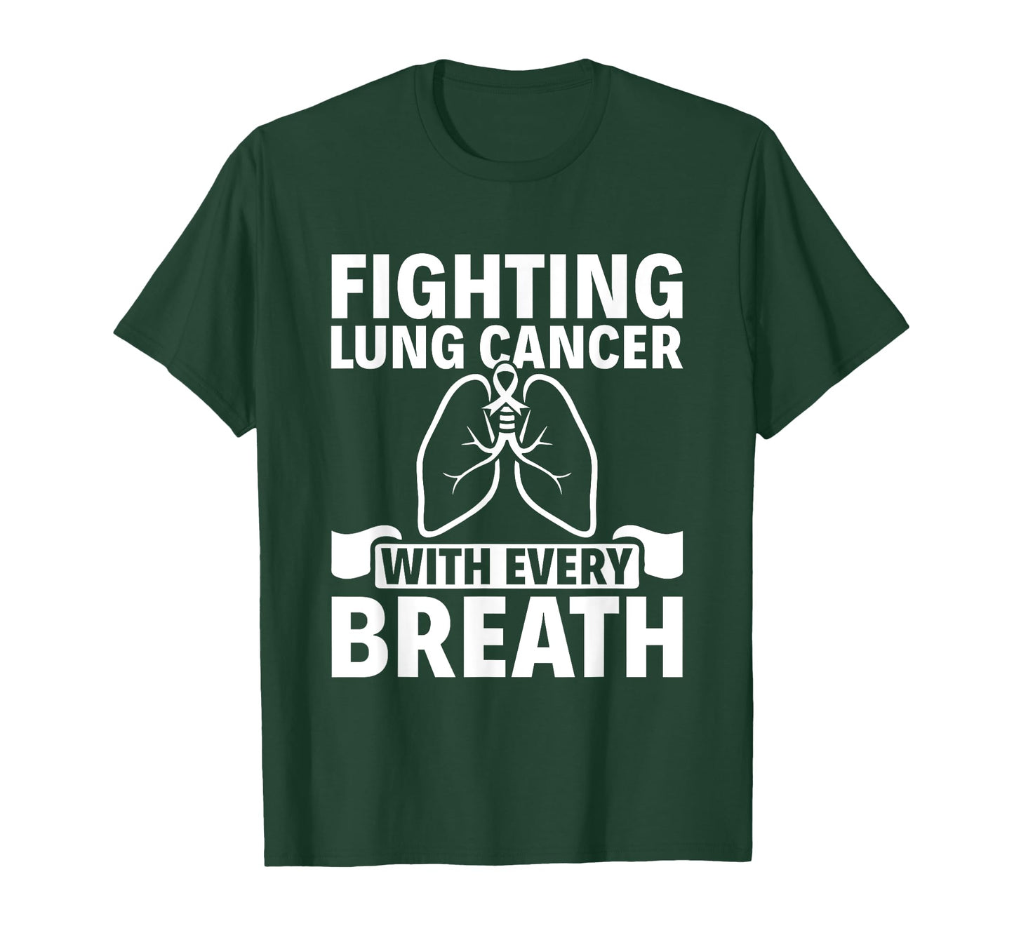 Fighting With Every Breath - Lung Cancer Awareness T-Shirt