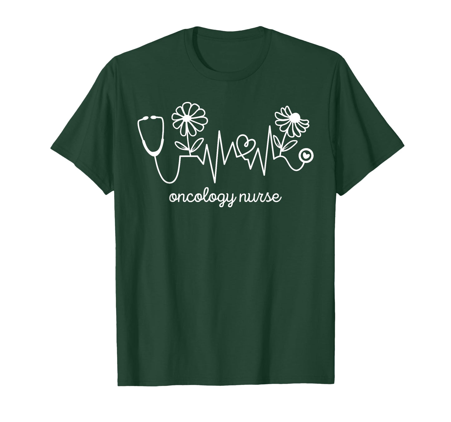 Oncology Nurse Heartbeat Wildflower Oncologist Nursing Grad T-Shirt