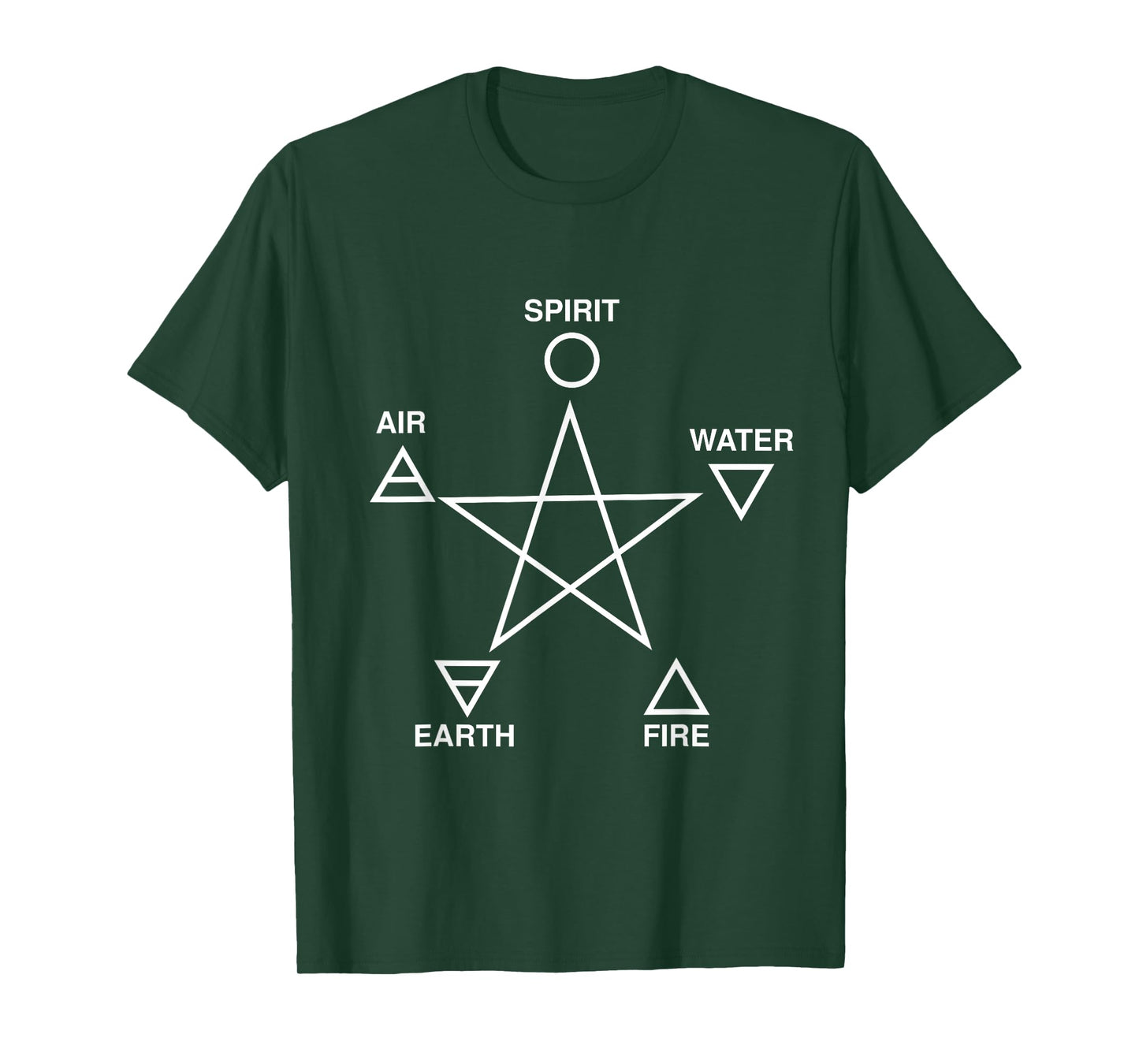 Pentagram Air Fire Water Spirit Earth Pagan Witchcraft Wicca T-Shirt