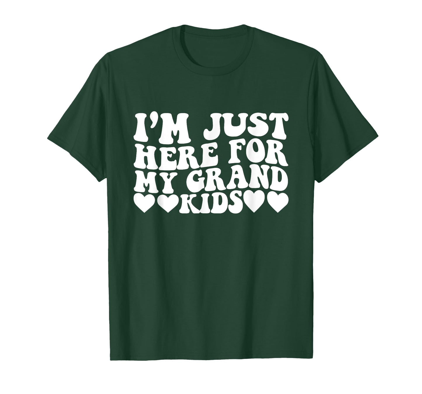 I'm Just Here For My Grandkids Funny Grandma Mama Groovy T-Shirt
