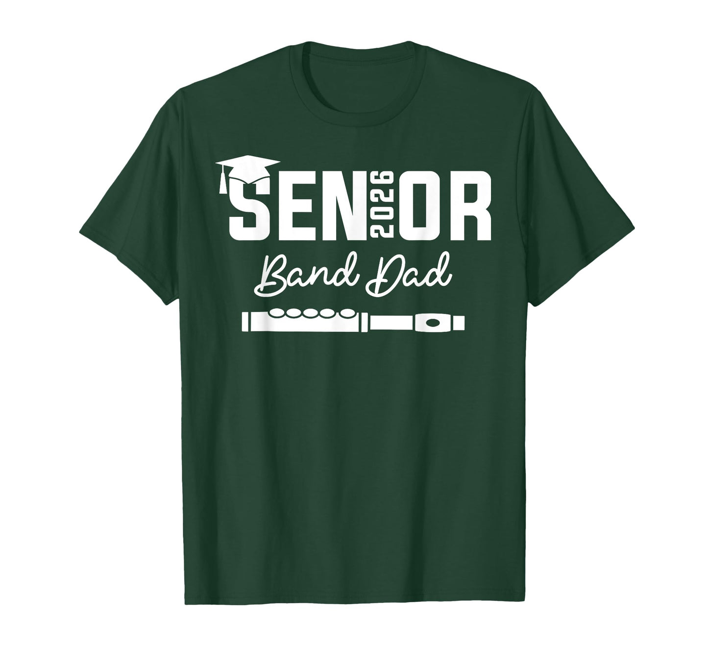Senior Band Dad 2026 Marching Band Class Of 2026 Flute T-Shirt
