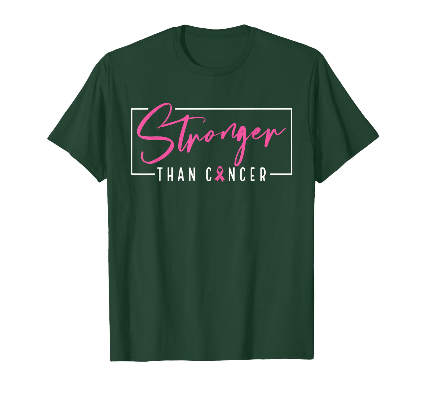 Stronger Than Cancer Pink Ribbon Breast Cancer Awareness T-Shirt