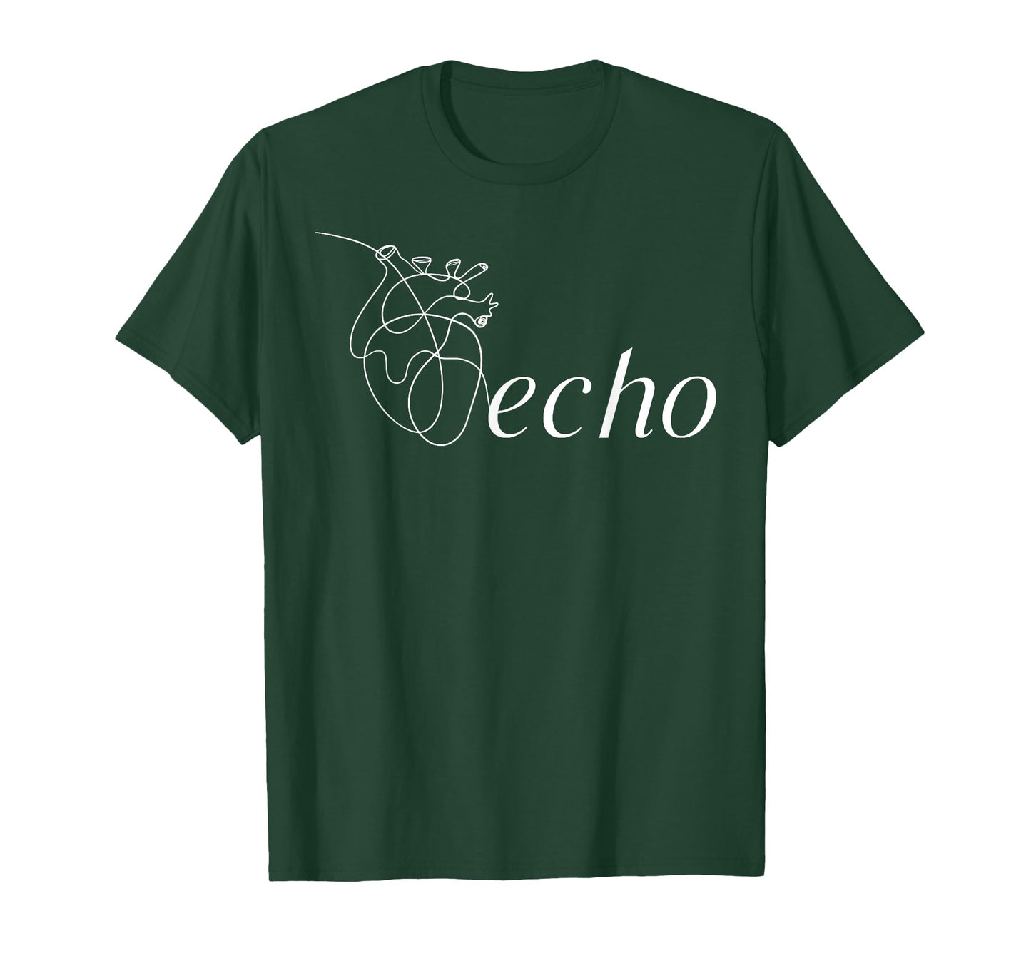 Anatomical Heart Echo Tech Cardiac Sonographer Echo Vascular T-Shirt