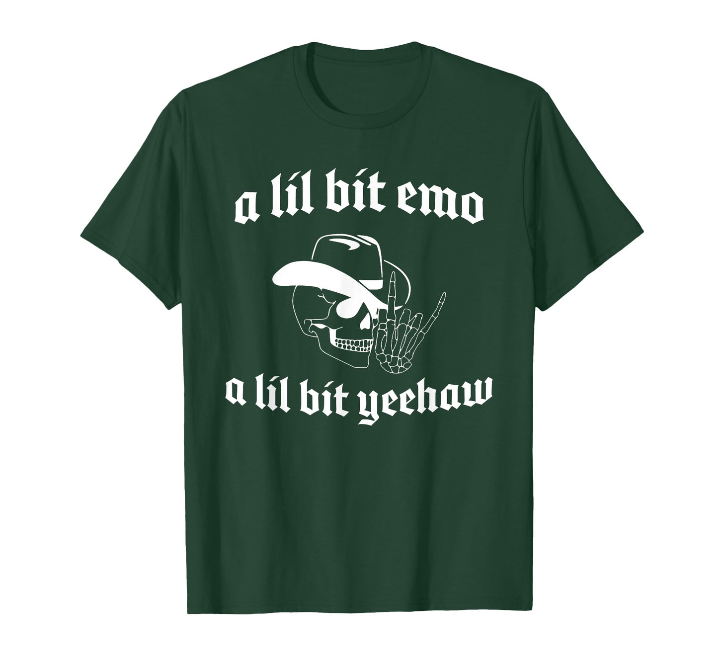 A Lil Bit Emo A Lil Bit Yeehaw Skeleton Howdy Western T-Shirt