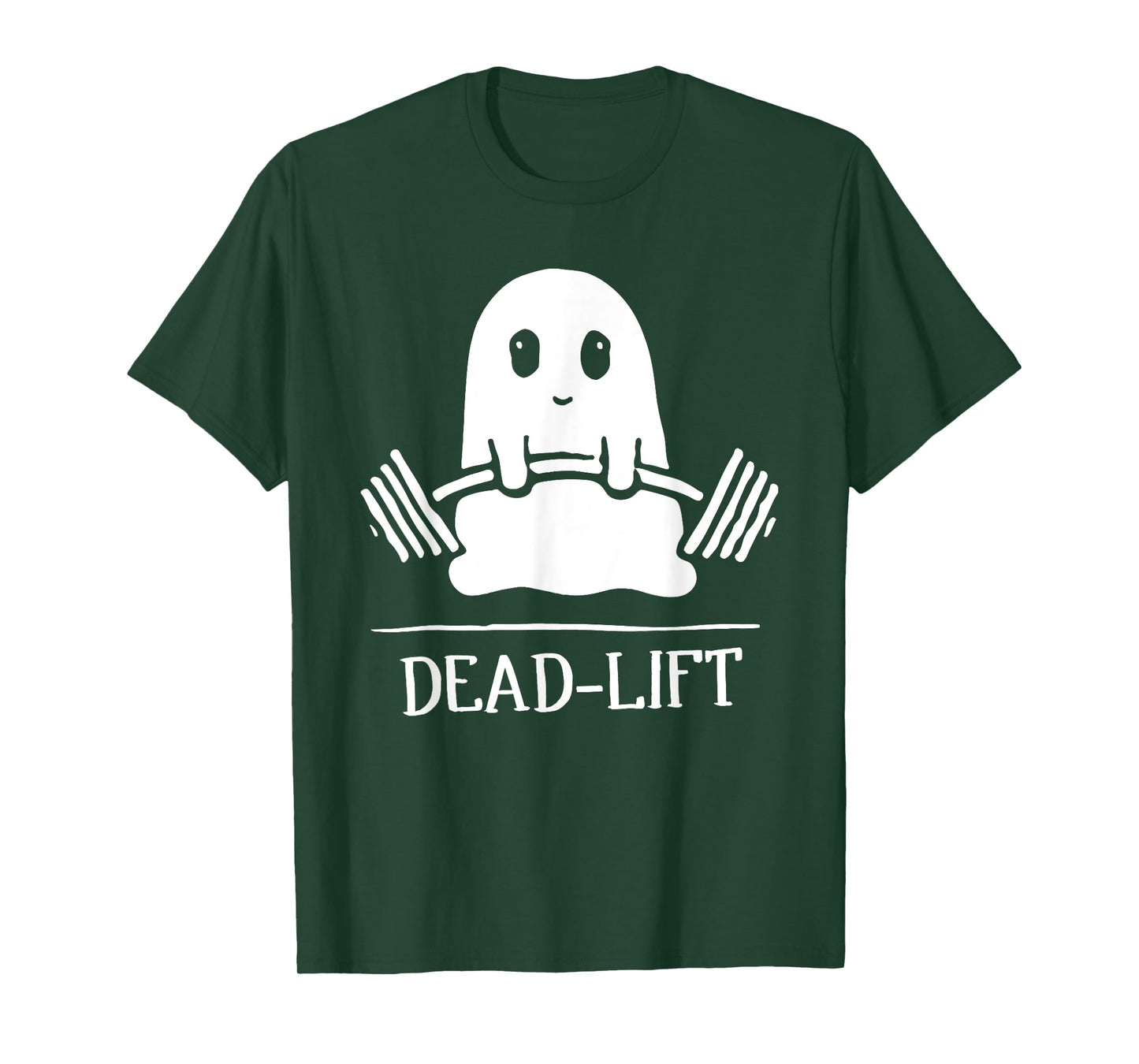 Dead Lift Funny Ghost Gymer Halloween Weight Lifting Workout T-Shirt