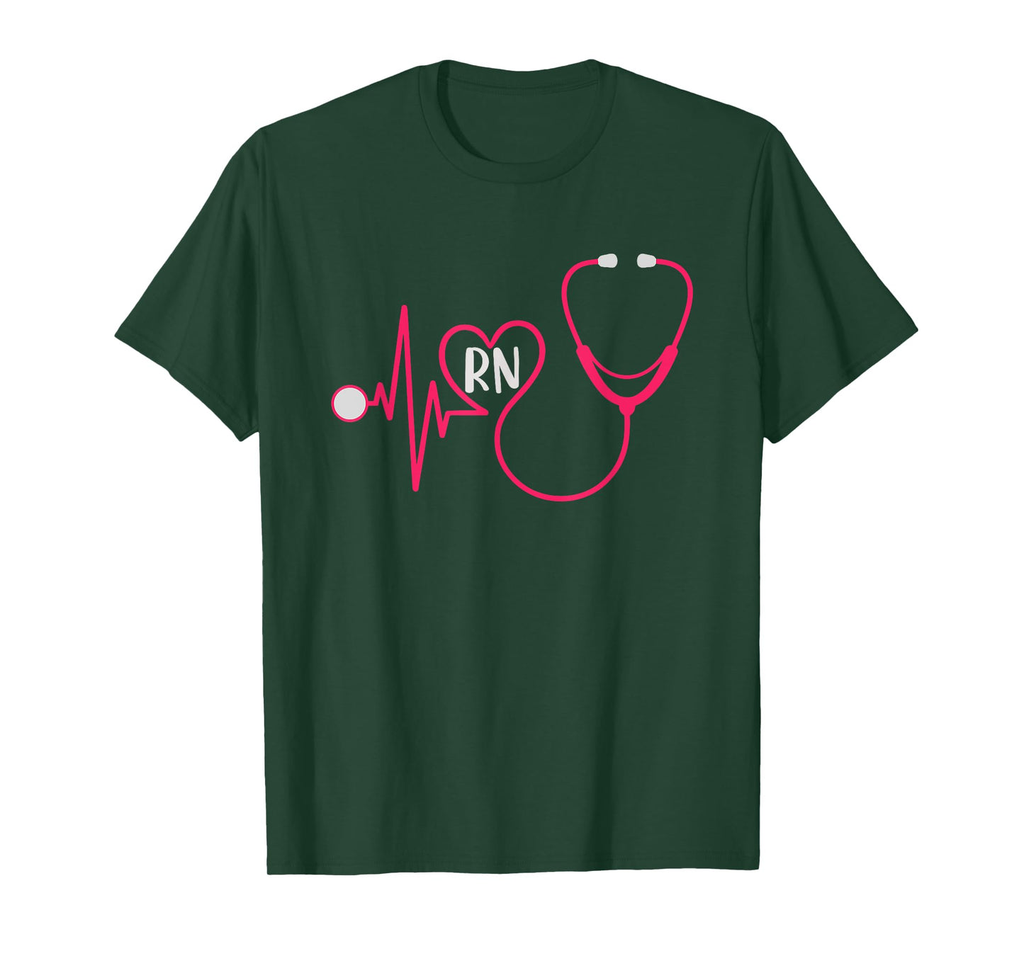 Registered Nurse RN EKG Heart Heartbeat Stethoscope Nursing T-Shirt