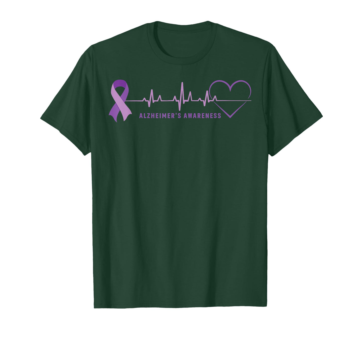 Alzheimer Disease Awareness Wear Alzheimer Ribbon Heartbeat T-Shirt