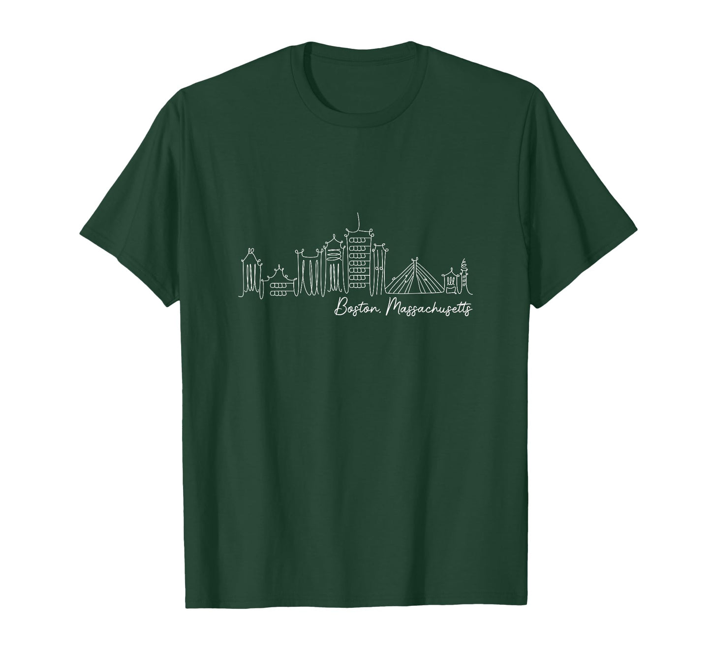 Signature Boston City Skyline - Massachusetts Souvenir T-Shirt
