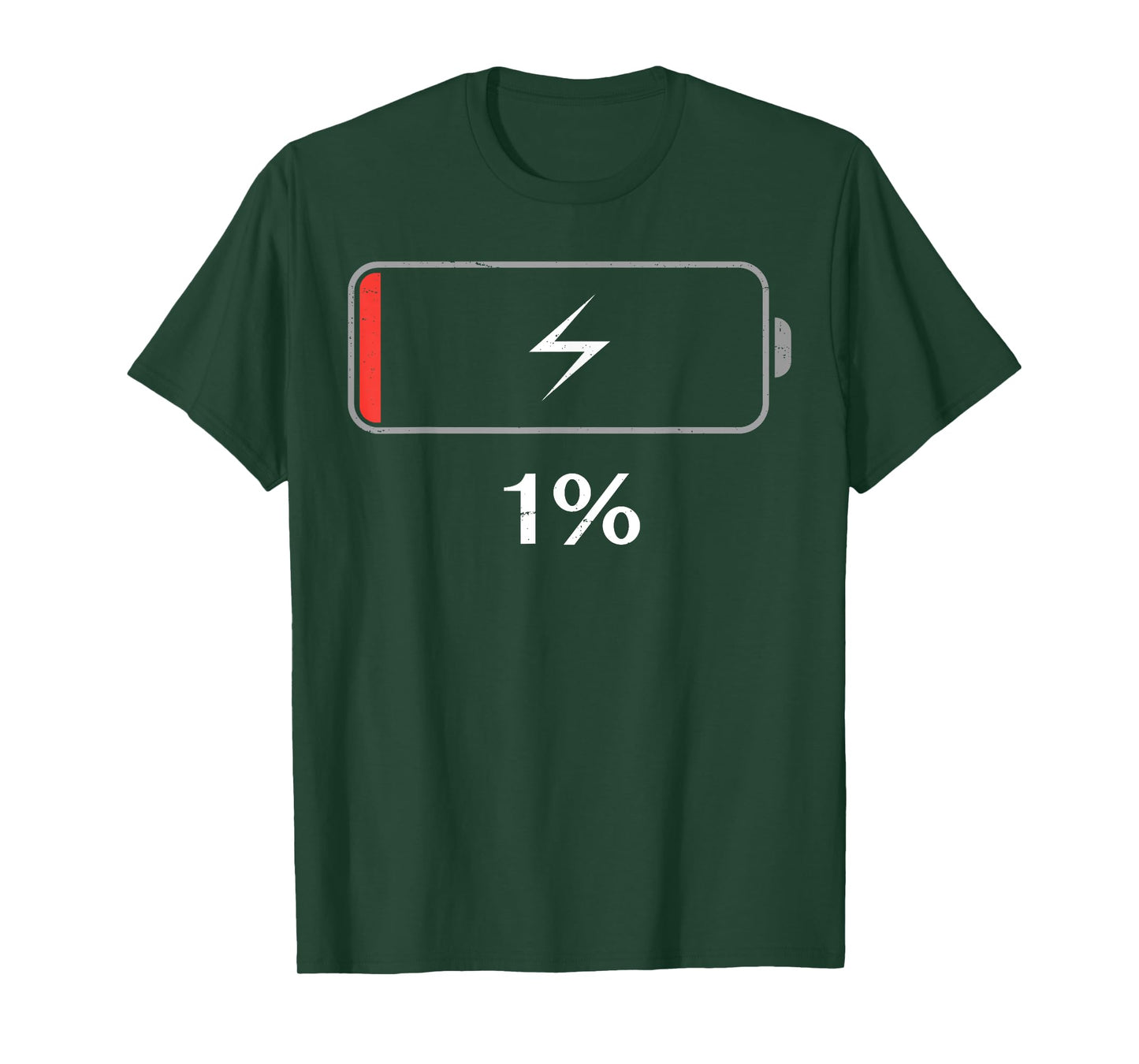 Funny Battery Low 1 Percent Remaining Coffee Lover T-Shirt