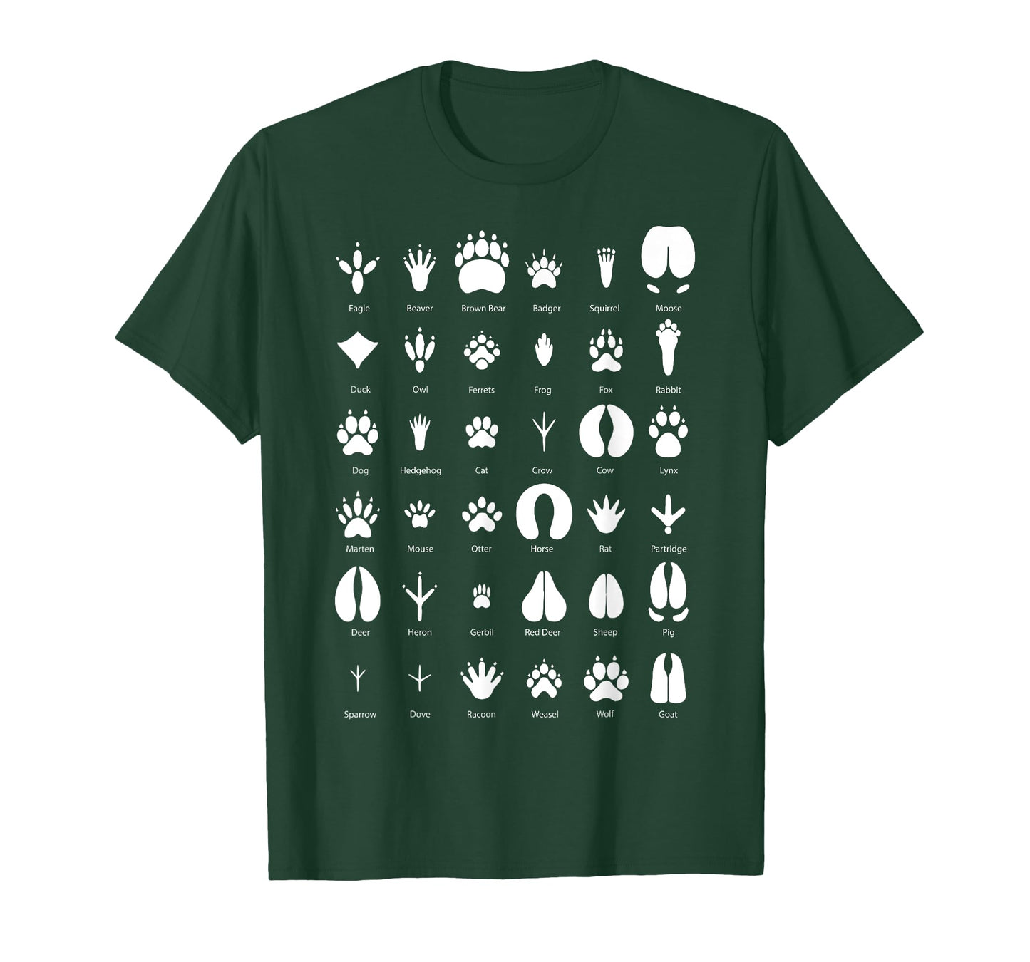 Animals of the Forest Footprint Collection Gift T-Shirt