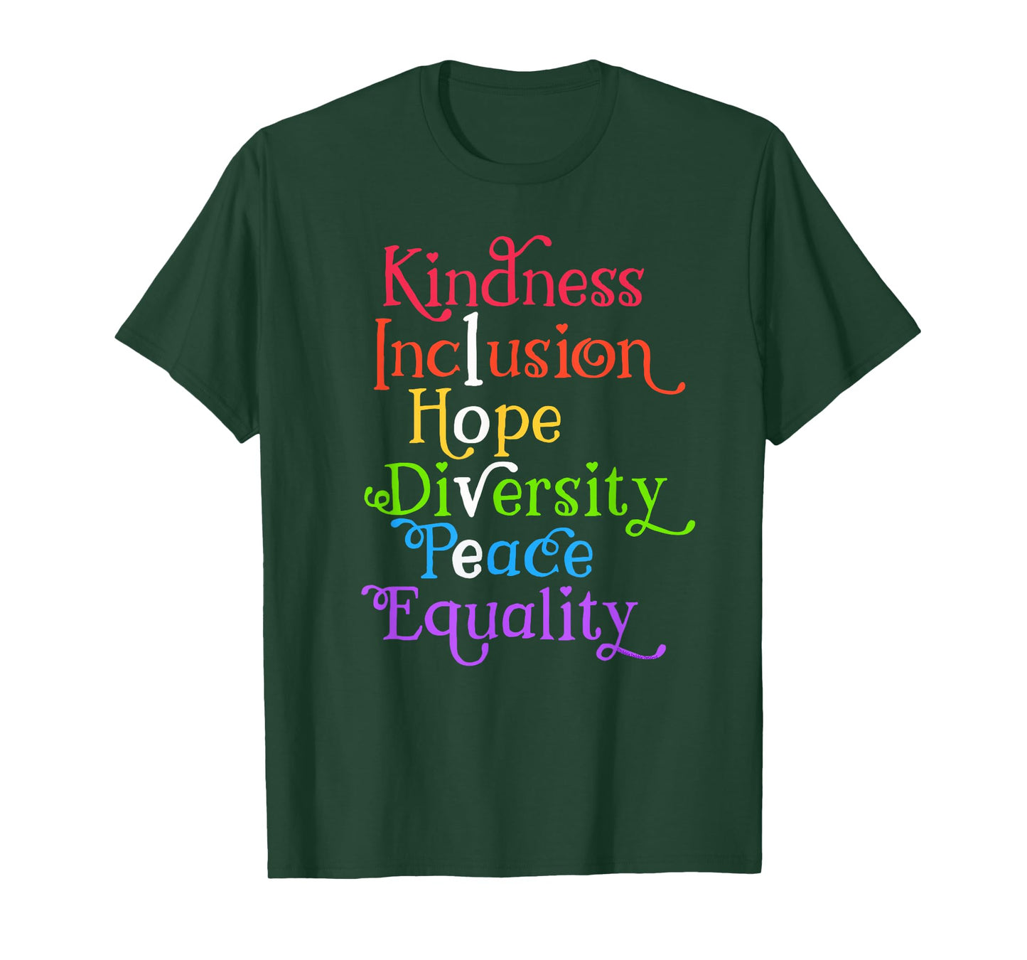 Kindness Love Inclusion Equality Diversity Human Rights T-Shirt