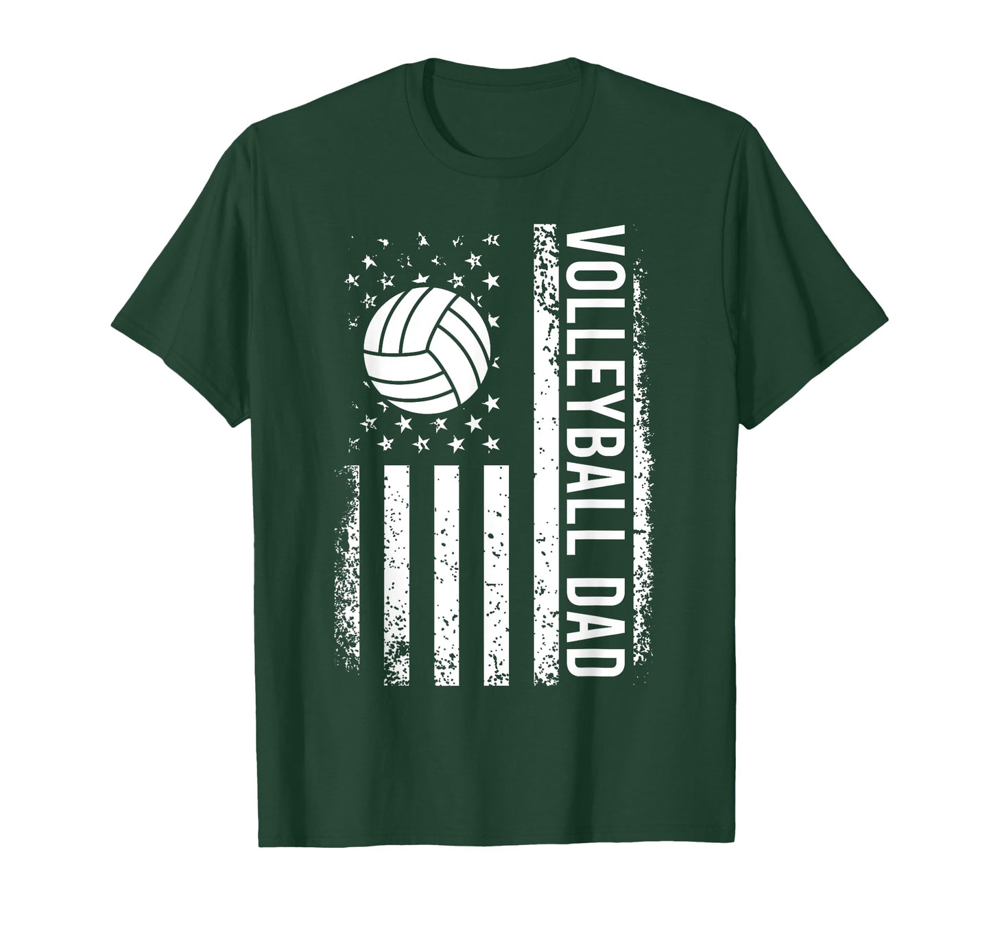 Vintage Volleyball Dad USA Flag Retro Fathers Day Daddy Papa T-Shirt