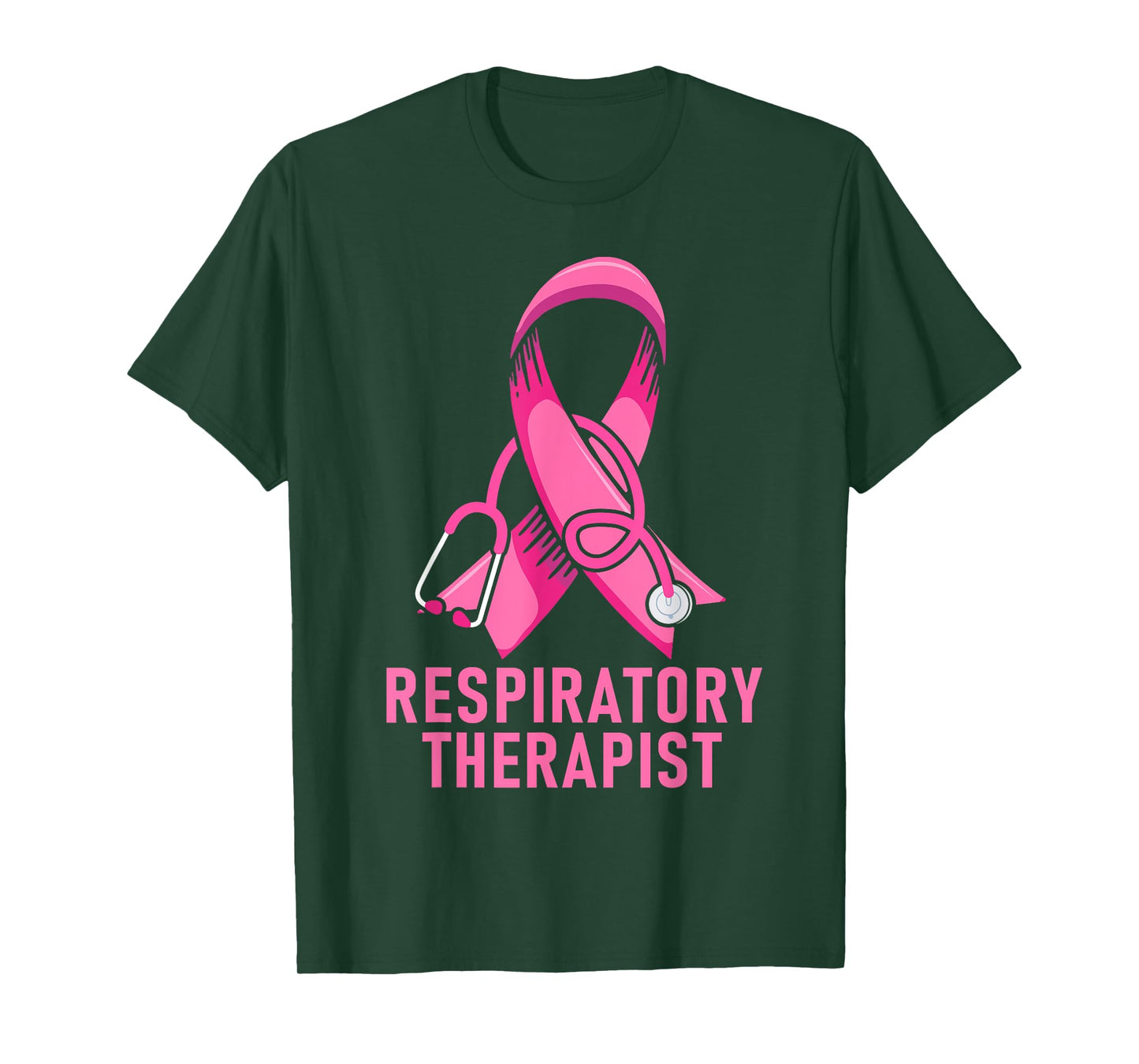 Respiratory Therapist Stethoscope Pink RT Life Breast Cancer T-Shirt