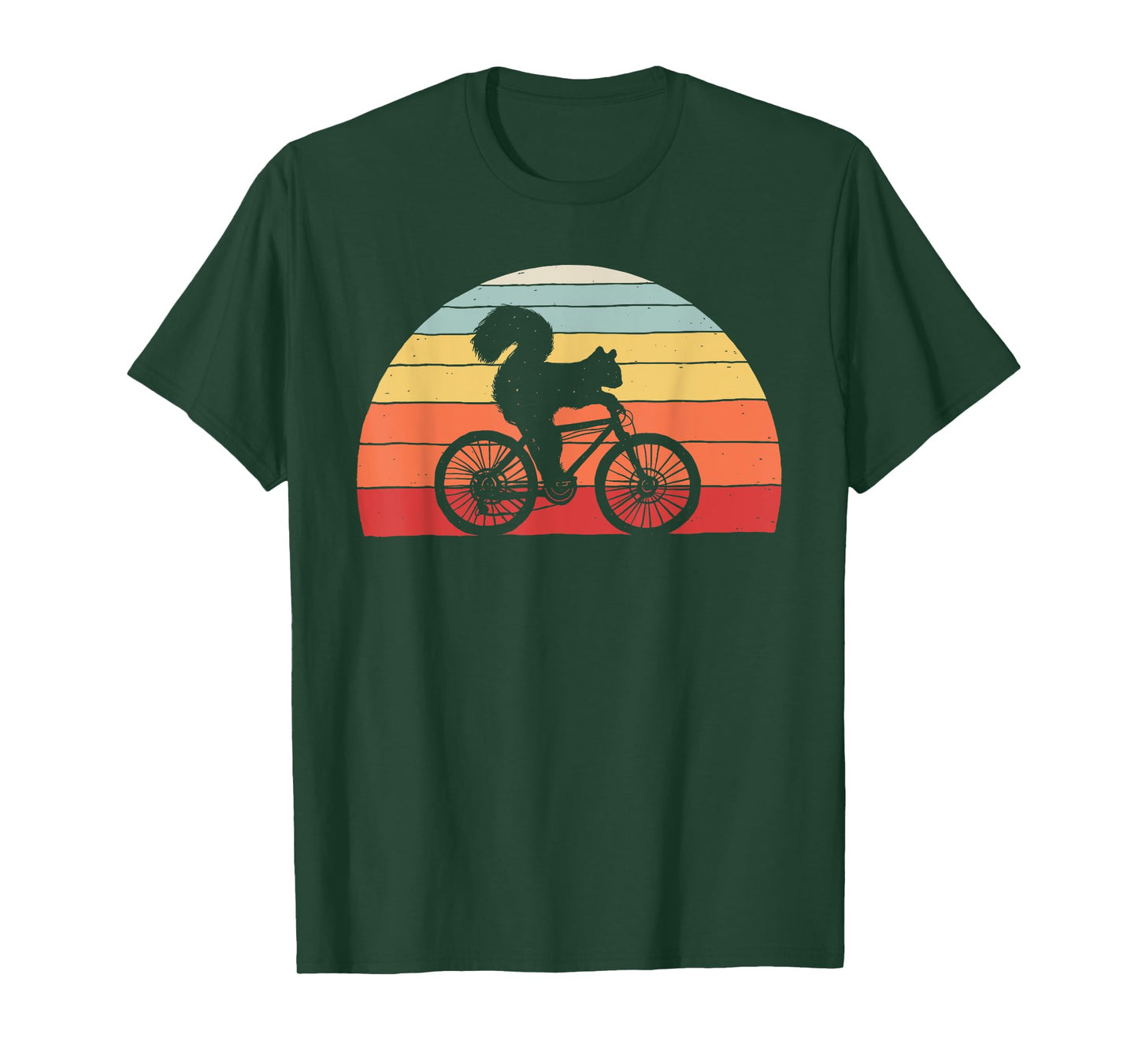 Vintage Retro Squirrel Riding A Bicycle Bike Squirrel T-Shirt