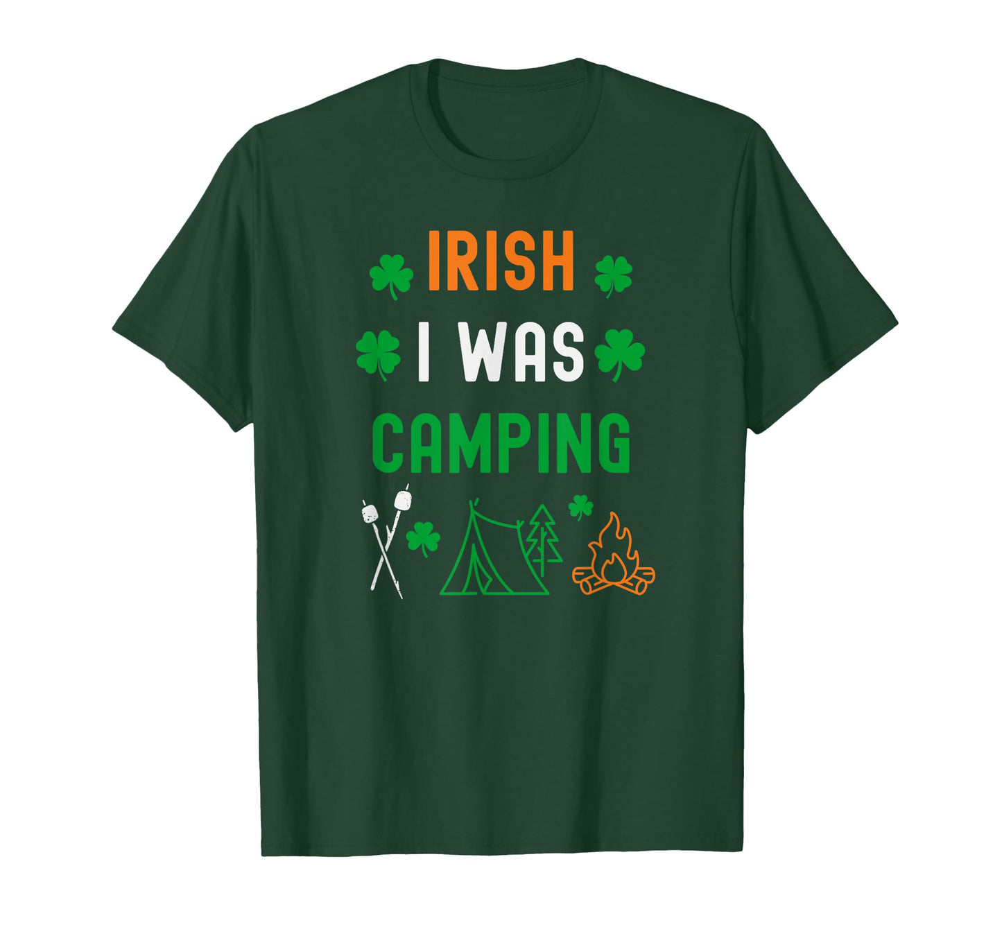 Camping St Patrick's Day Funny Irish Shamrock Outdoors T-Shirt