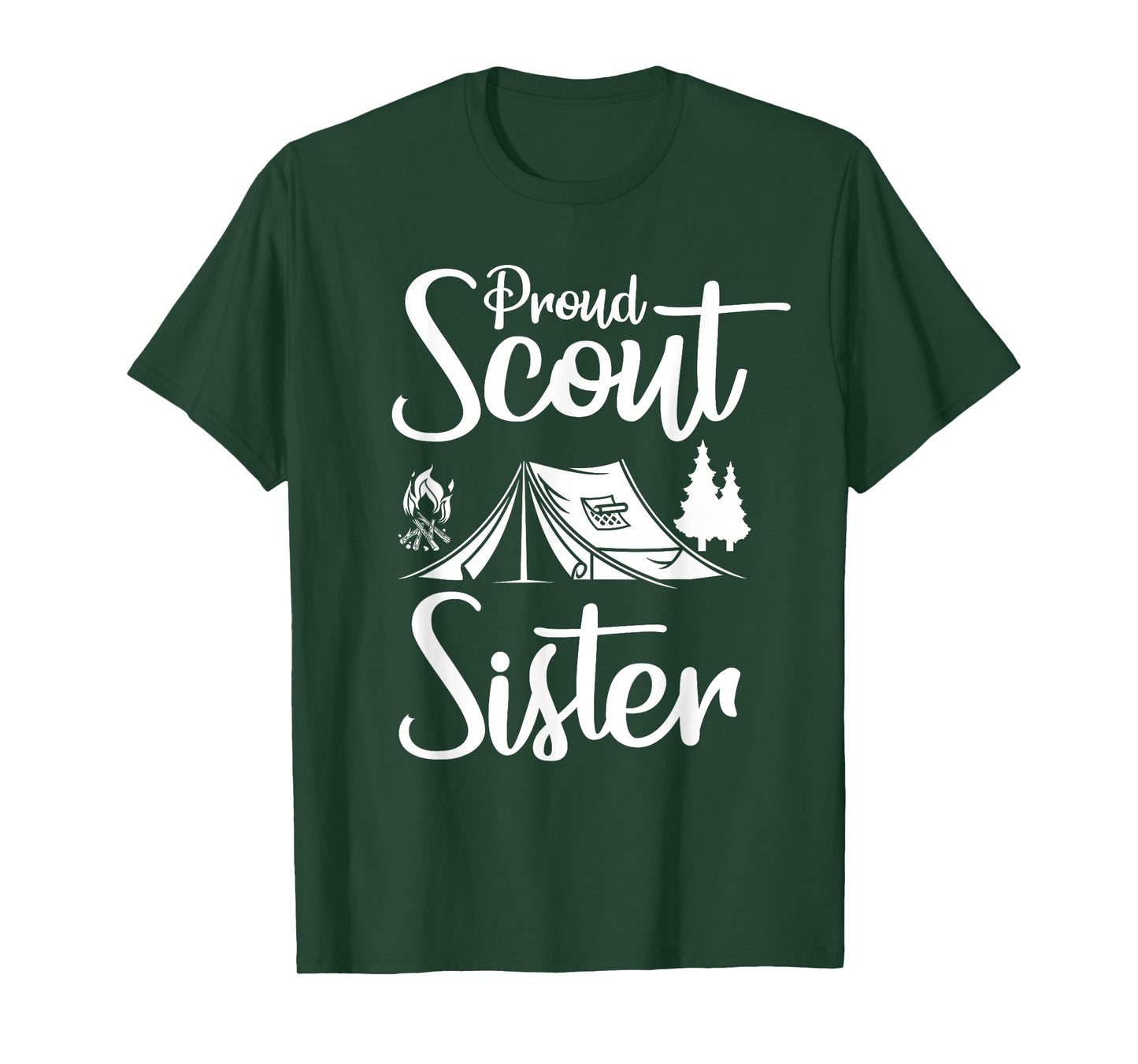 Proud Scout Sister Camping Scouting Tent Scout Sister Leader T-Shirt