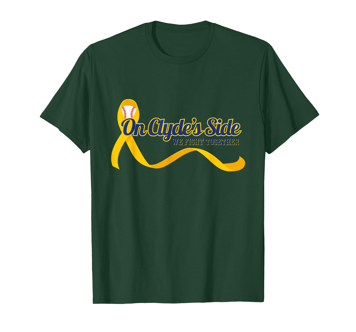 On Clyde's Side Baseball: We Fight Together Cancer Awareness T-Shirt
