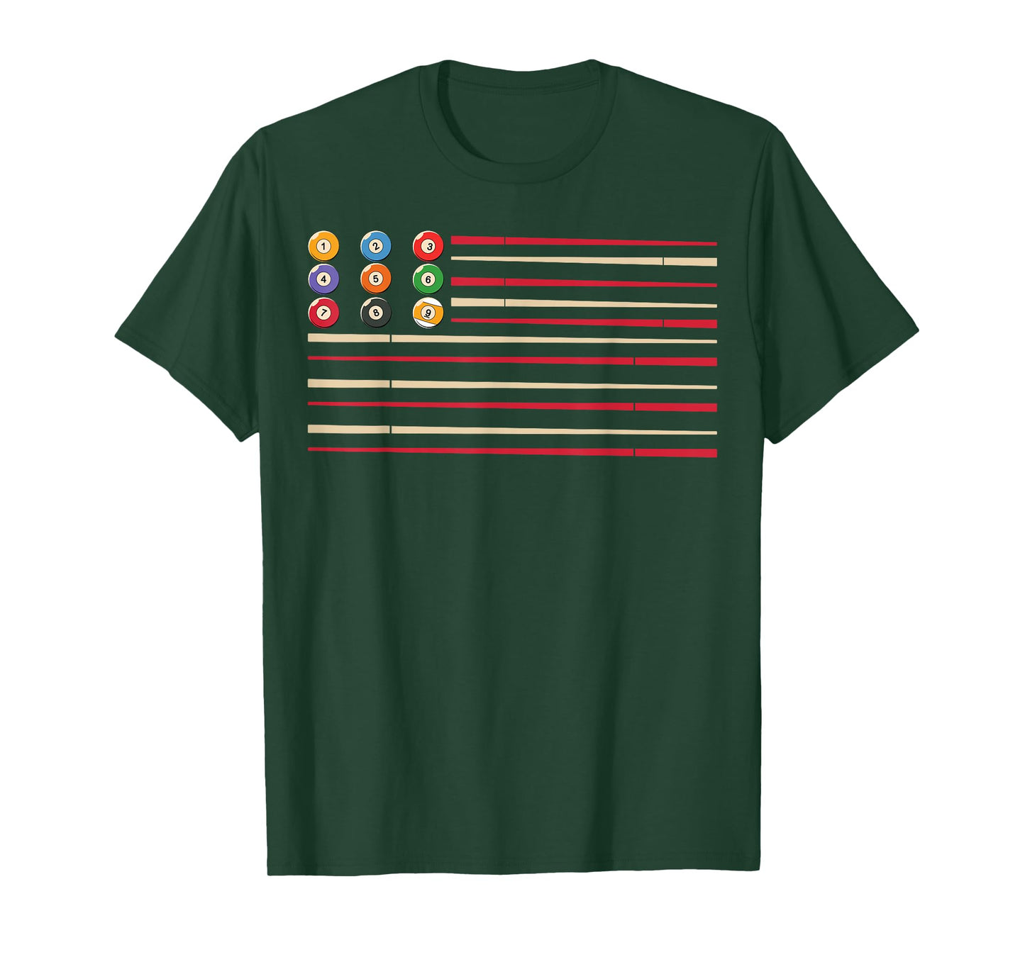 Billiard Player US Flag Pool Snooker T-Shirt