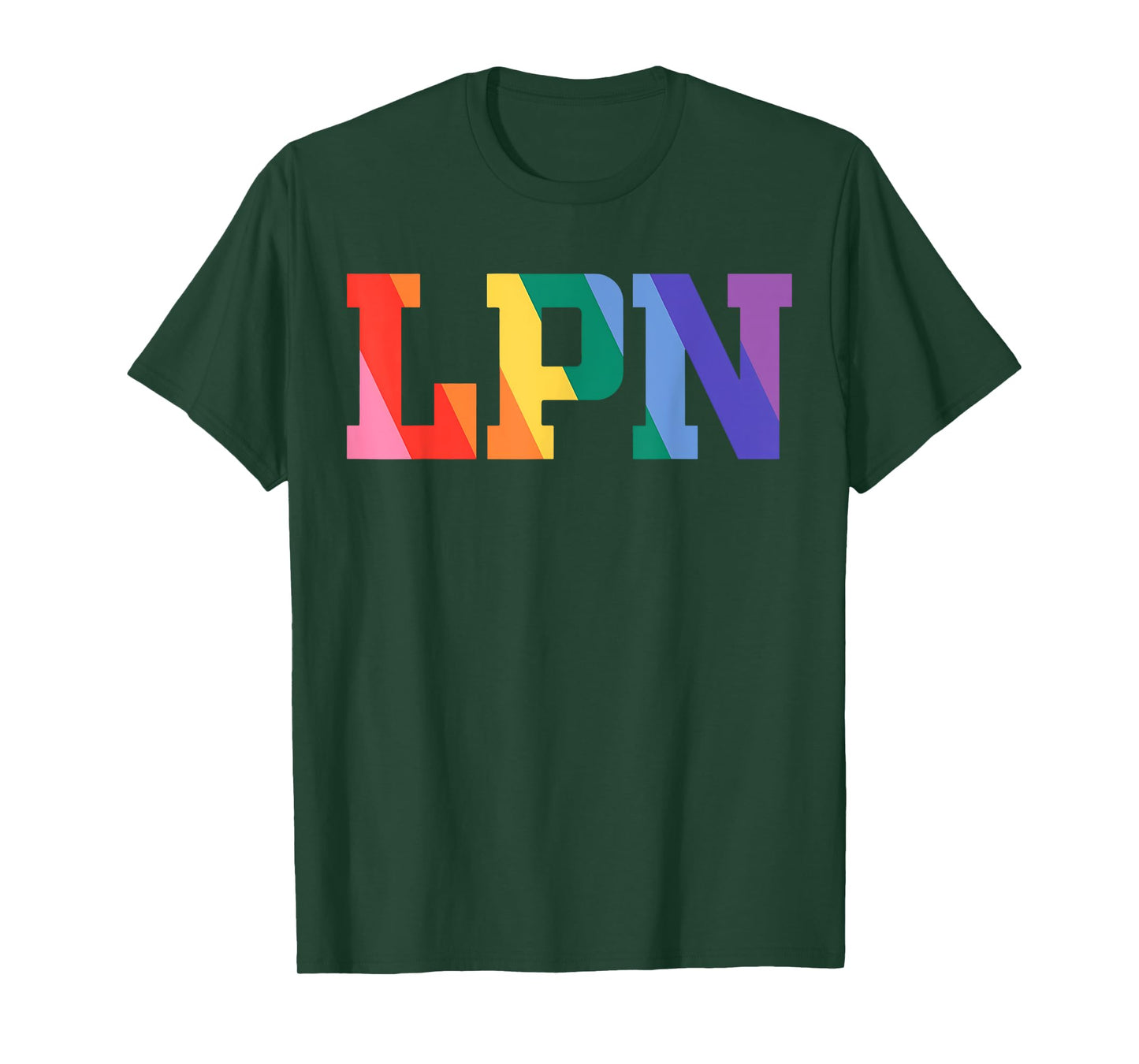 LPN Gay Nurse LGBT-Q Pride Rainbow Flag RN CNA Nursing T-Shirt