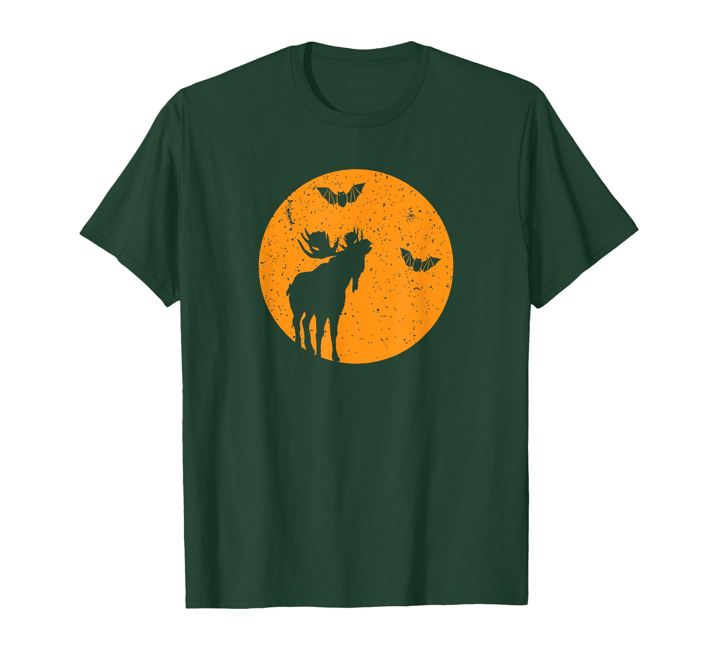 Full Moon Bats Moose Halloween. Funny Halloween Moose Gift T-Shirt