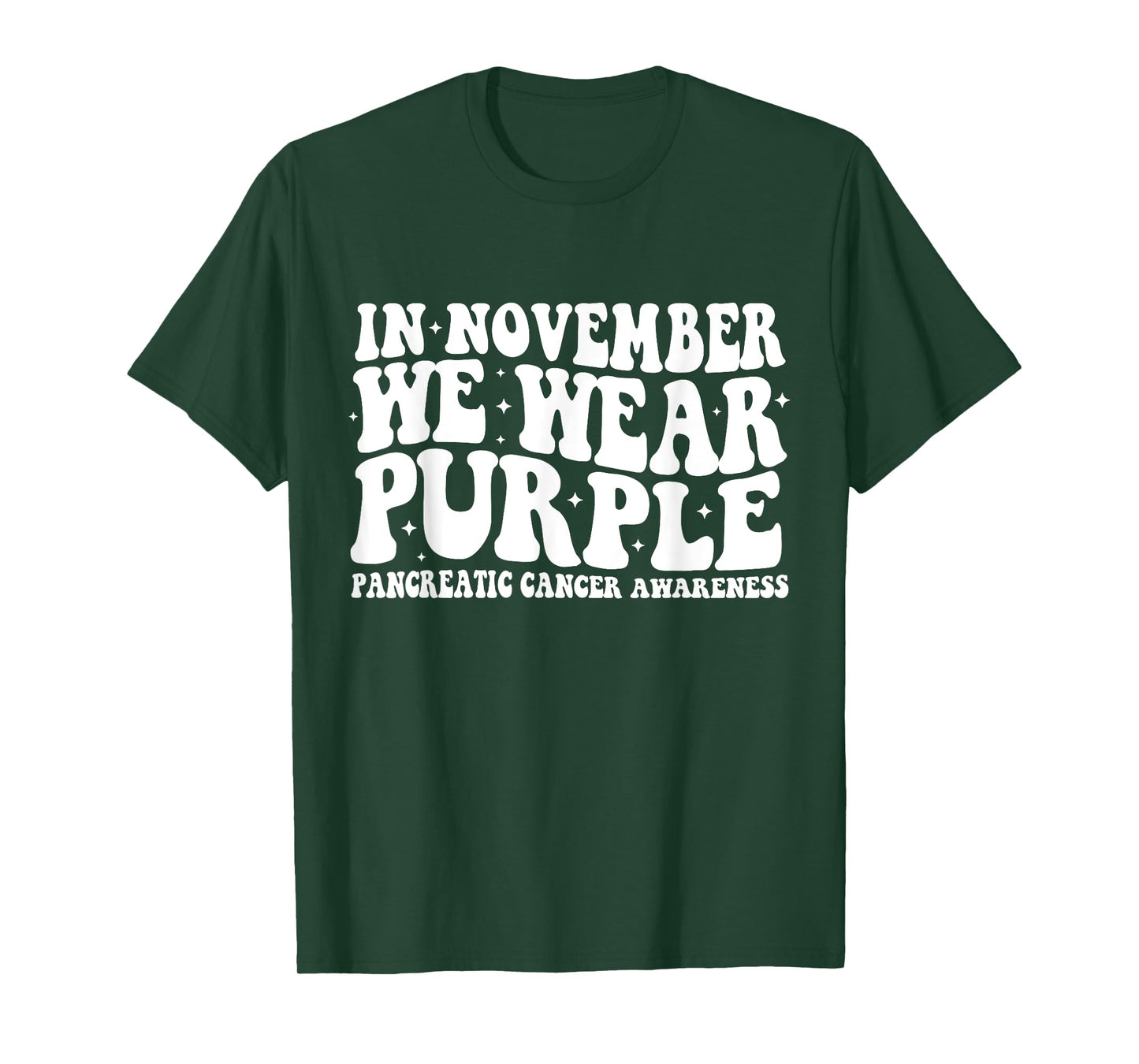 Groovy In November We Wear Purple Pancreatic Cancer T-Shirt