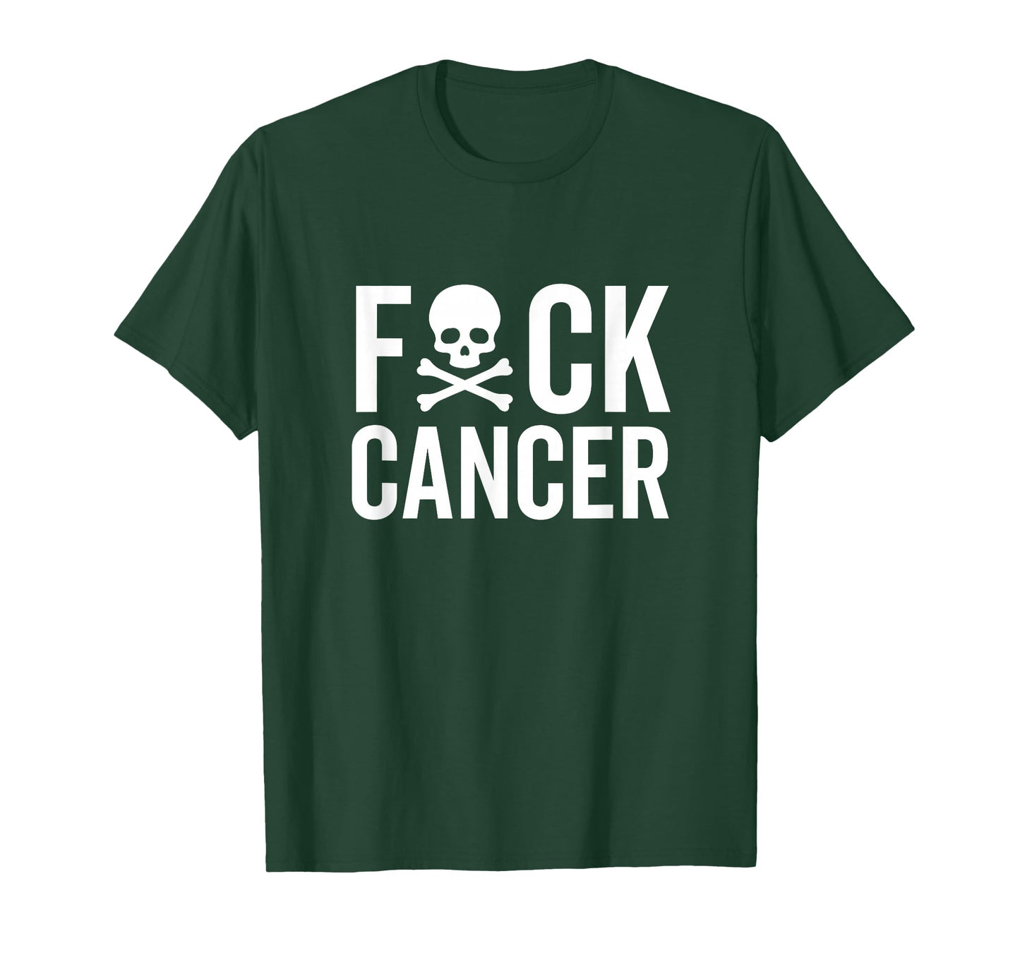 Fuck Cancer Skull and Crossbones Skeleton Breast Awareness T-Shirt