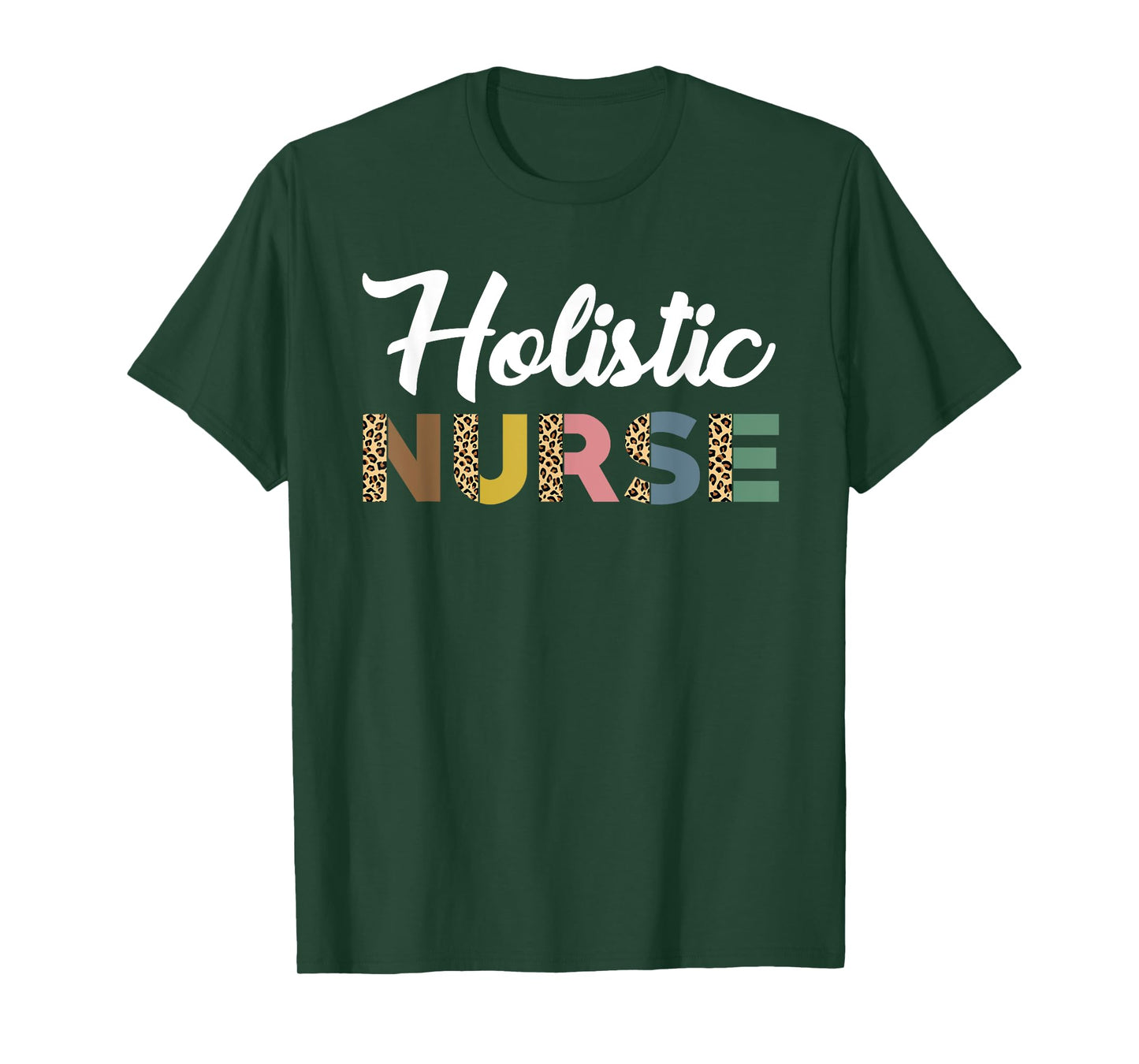 Holistic Nurse Leopard Pattern Holistic Nursing Care T-Shirt