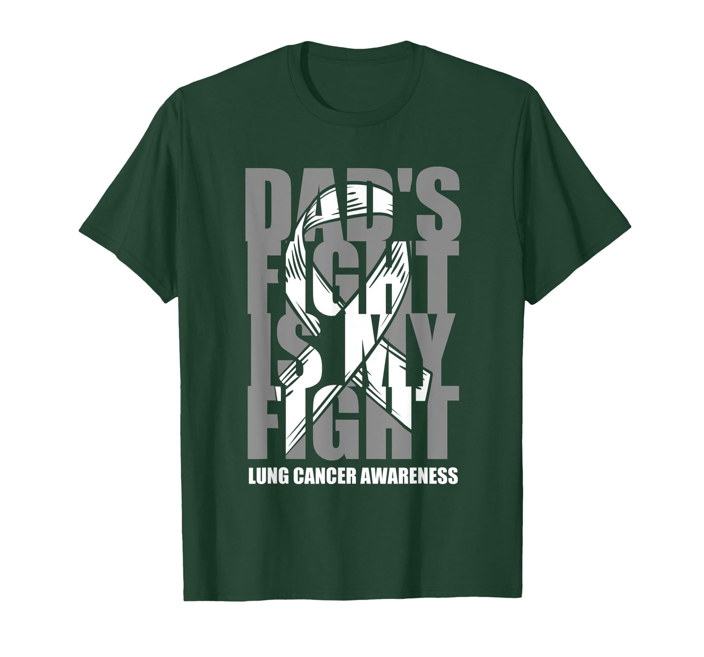 Lung Cancer Awareness White Ribbon November Dad's Fight Gift T-Shirt