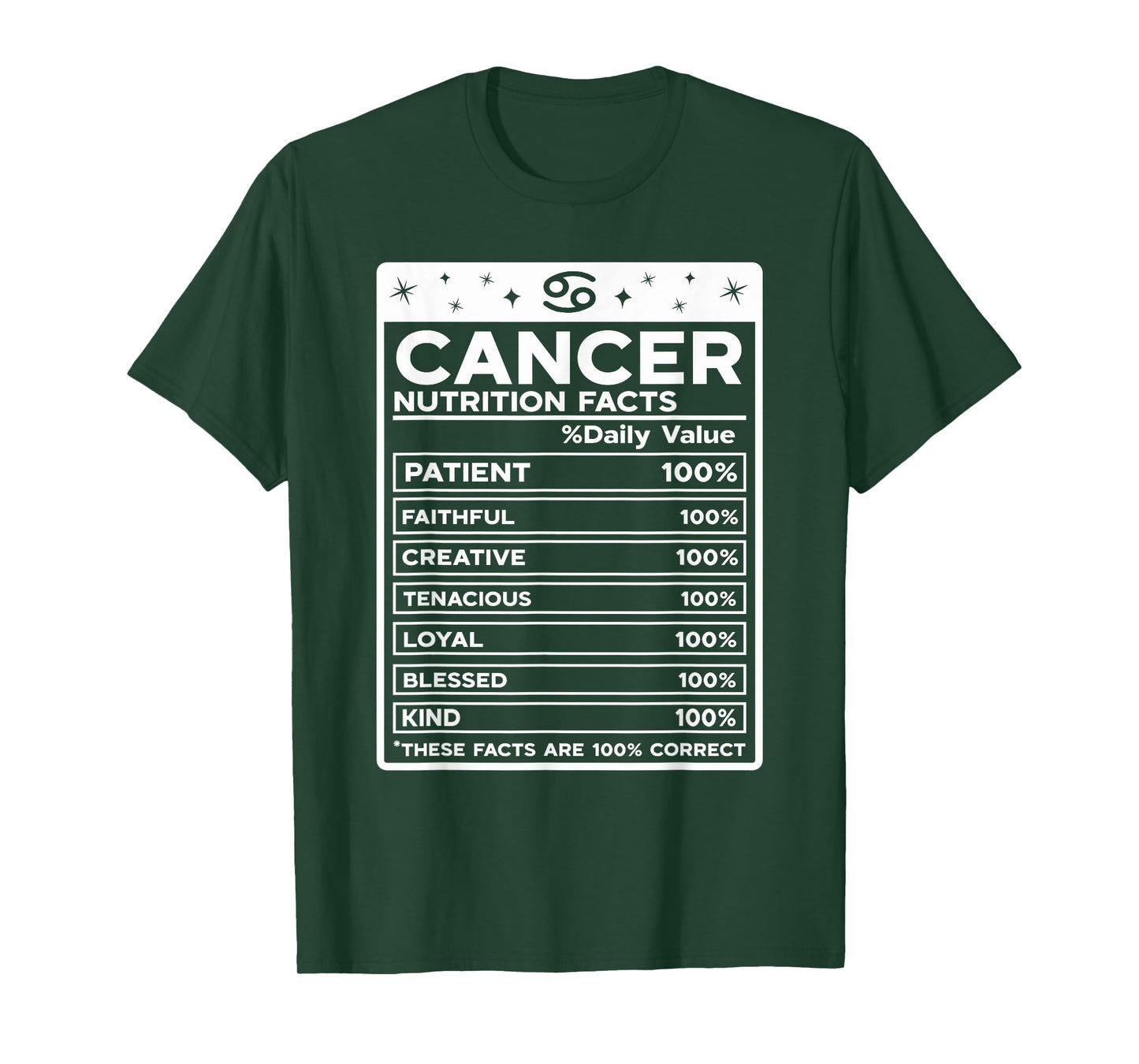 Cancer Nutritional Style Zodiac Design, Cancer T-Shirt