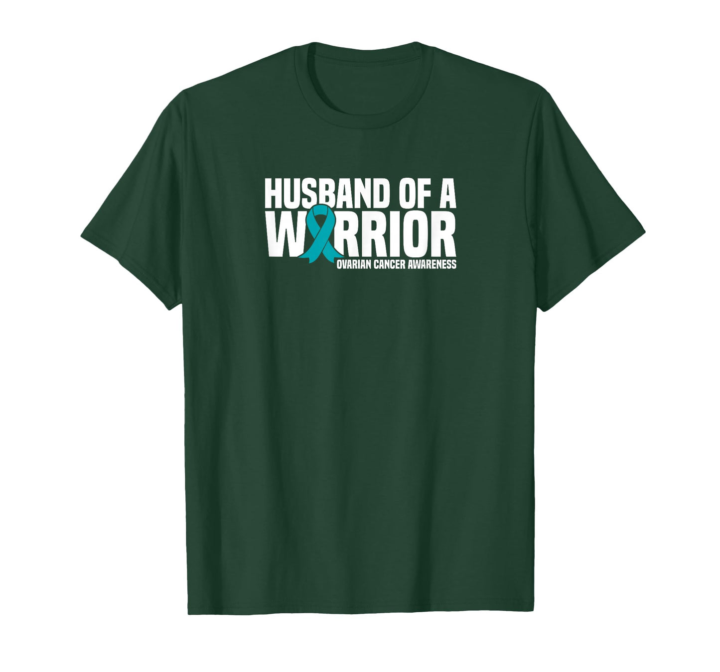 Husband of a Warrior Teal Ribbon Ovarian Cancer Awareness T-Shirt