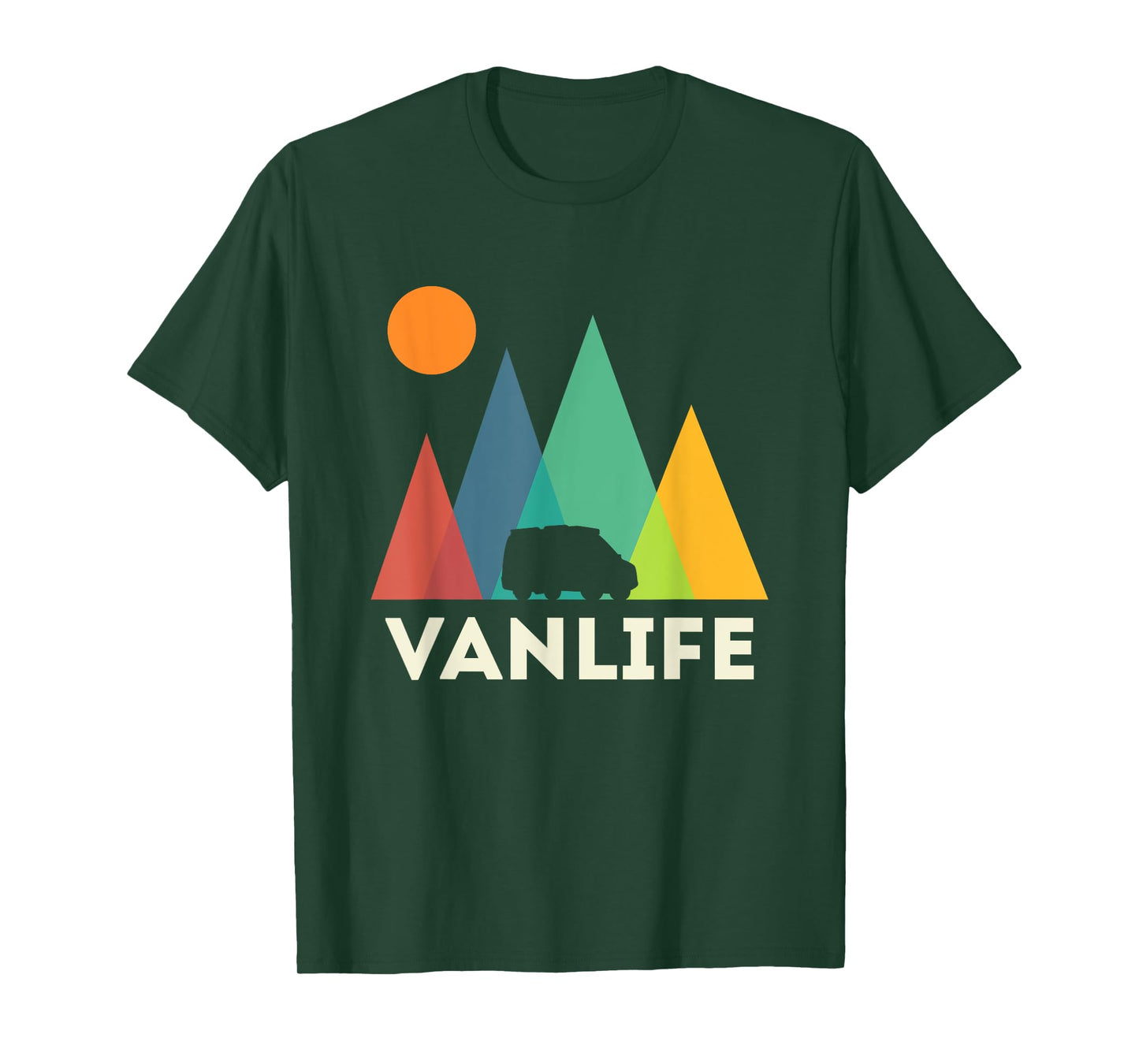 Retro Vintage Van Life Vanlife Camper Camping sunset T-Shirt