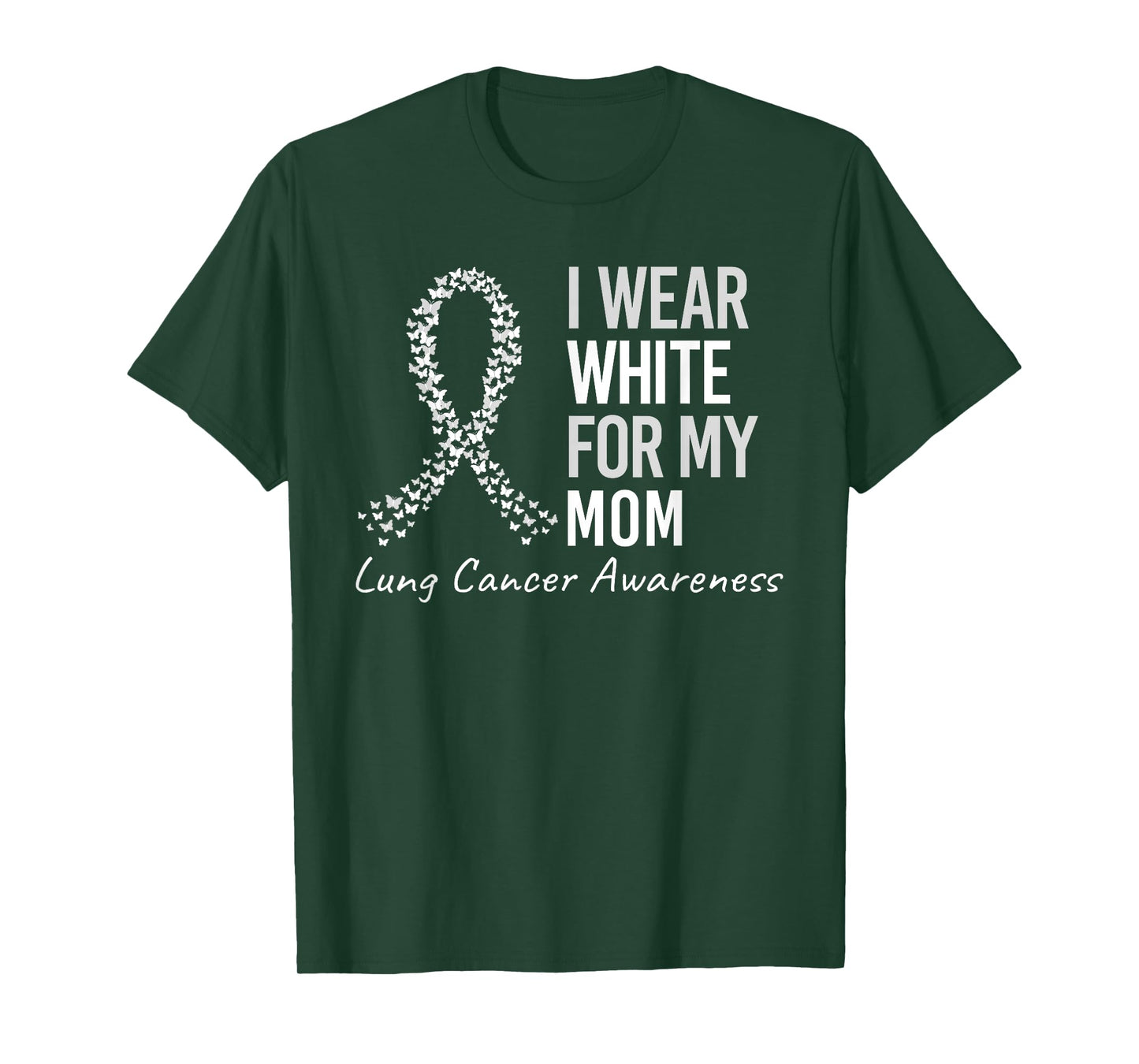 I Wear White For My Aunt Lung Cancer Awareness White Ribbon T-Shirt