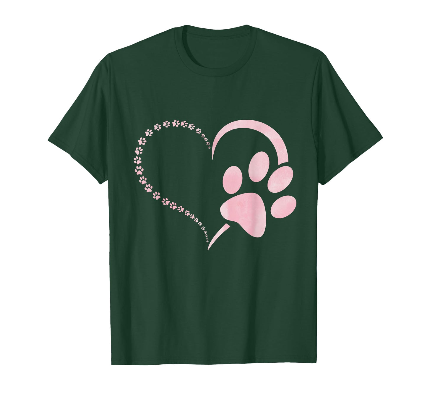 Light pink watercolor Dog paw print heart paws dog lovers T-Shirt