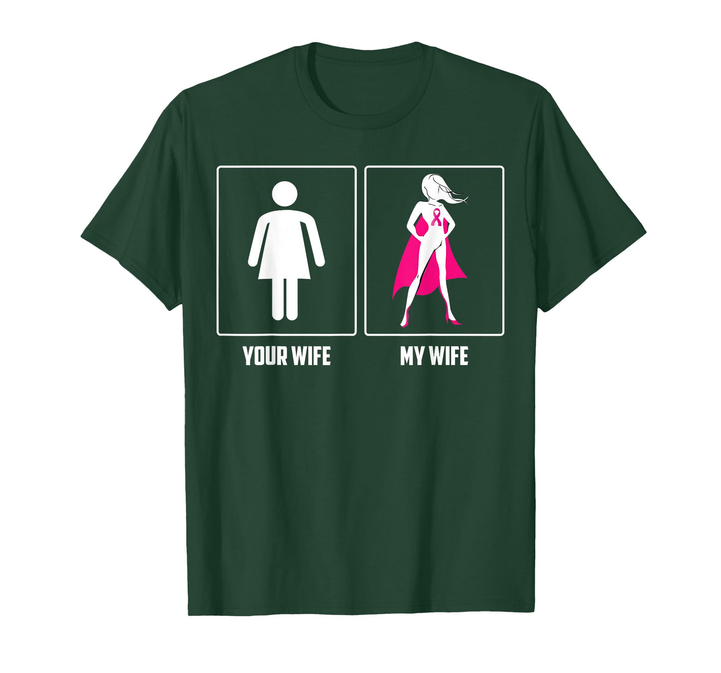 MY WIFE BREAST CANCER SURVIVOR SUPERHERO Pink Ribbon Men T-Shirt