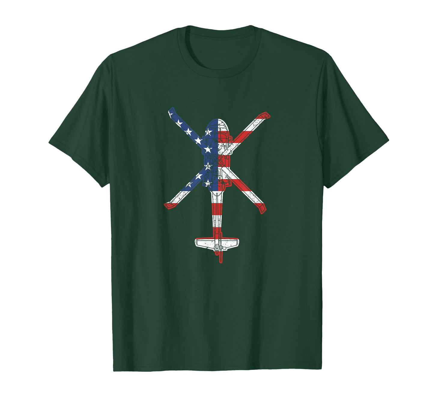 Blackhawk American Flag Military Attack Helicopter UH60 T-Shirt for Women Men
