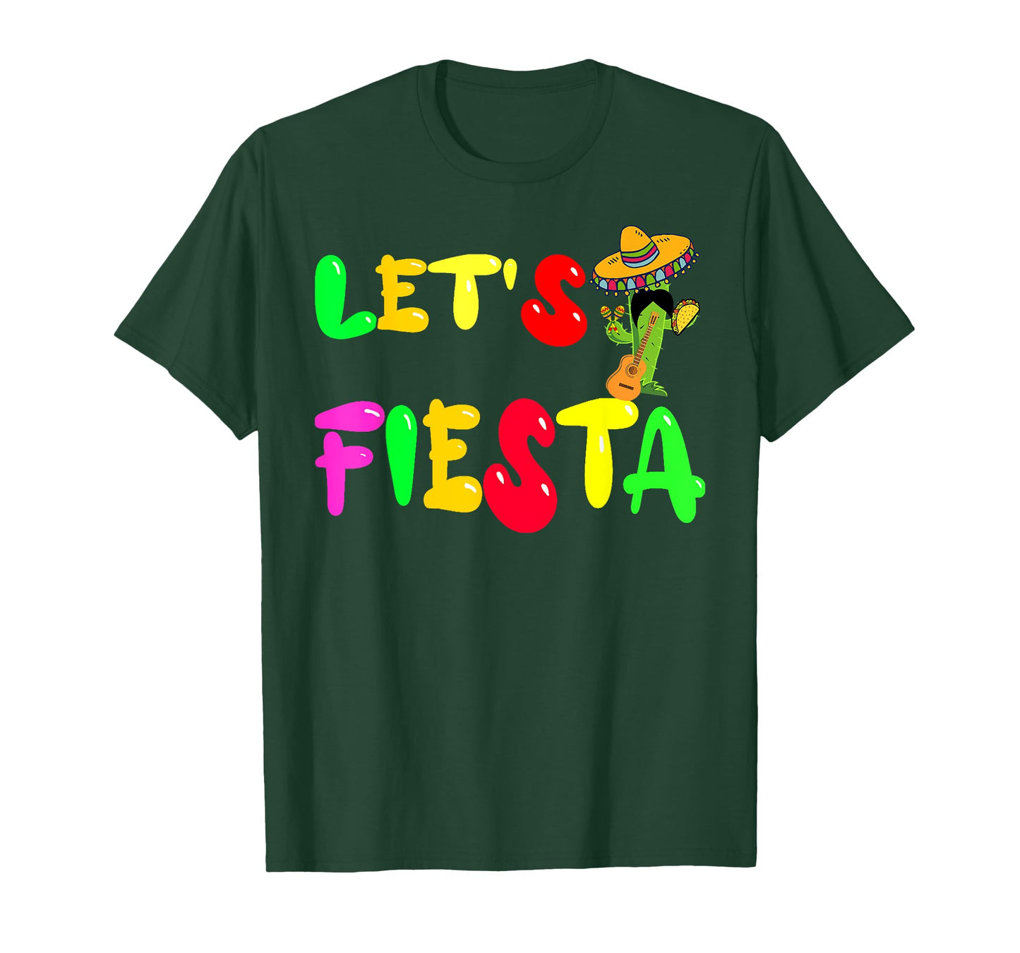 Cinco De Mayo,Mexican Party Cactus Mustaches Decor,Sombrero T-Shirt
