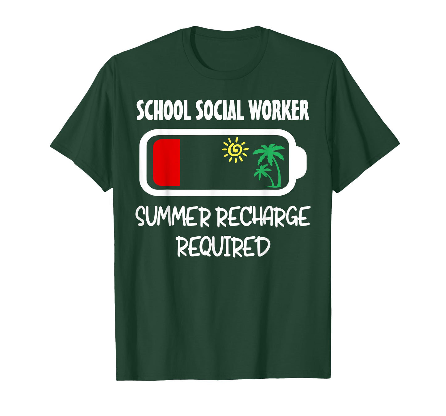 School Social Worker Summer Recharge Required Teacher Life T-Shirt