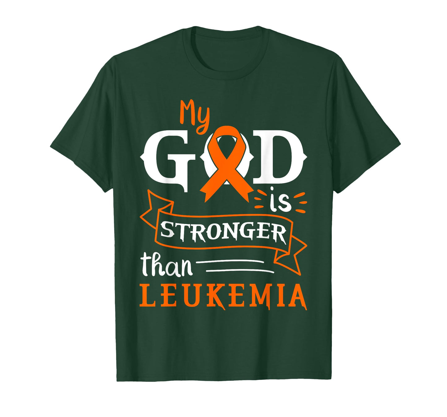 My God Is Stronger Than Leukemia Awareness Heart T-Shirt