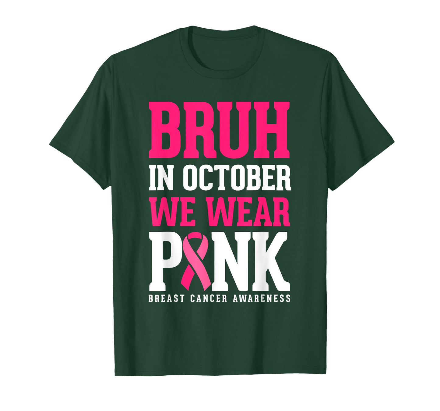 Bruh Kids Boys In October Wear Pink Ribbon Breast Cancer T-Shirt