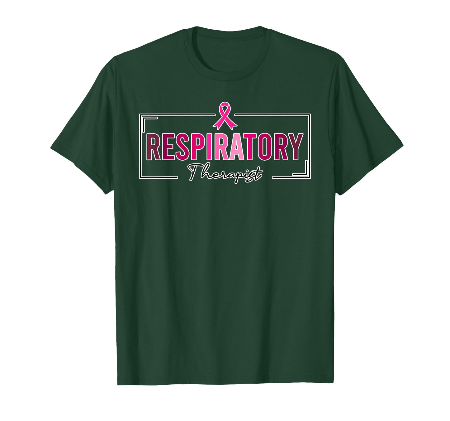 Respiratory Therapist Therapy RT Breast Cancer Awareness T-Shirt