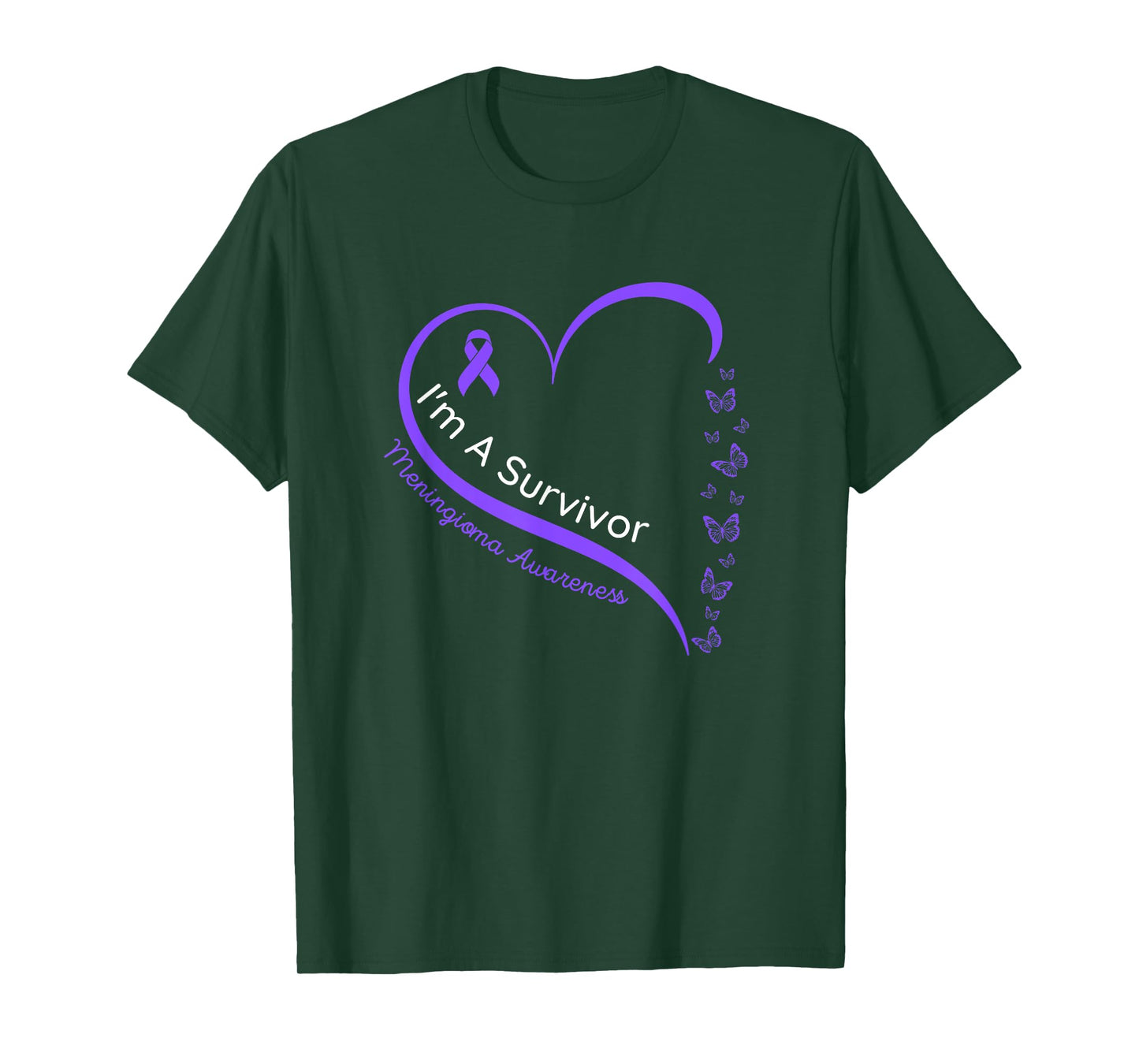 Meningioma Awareness, Brain Tumor, Purple Ribbon T-Shirt